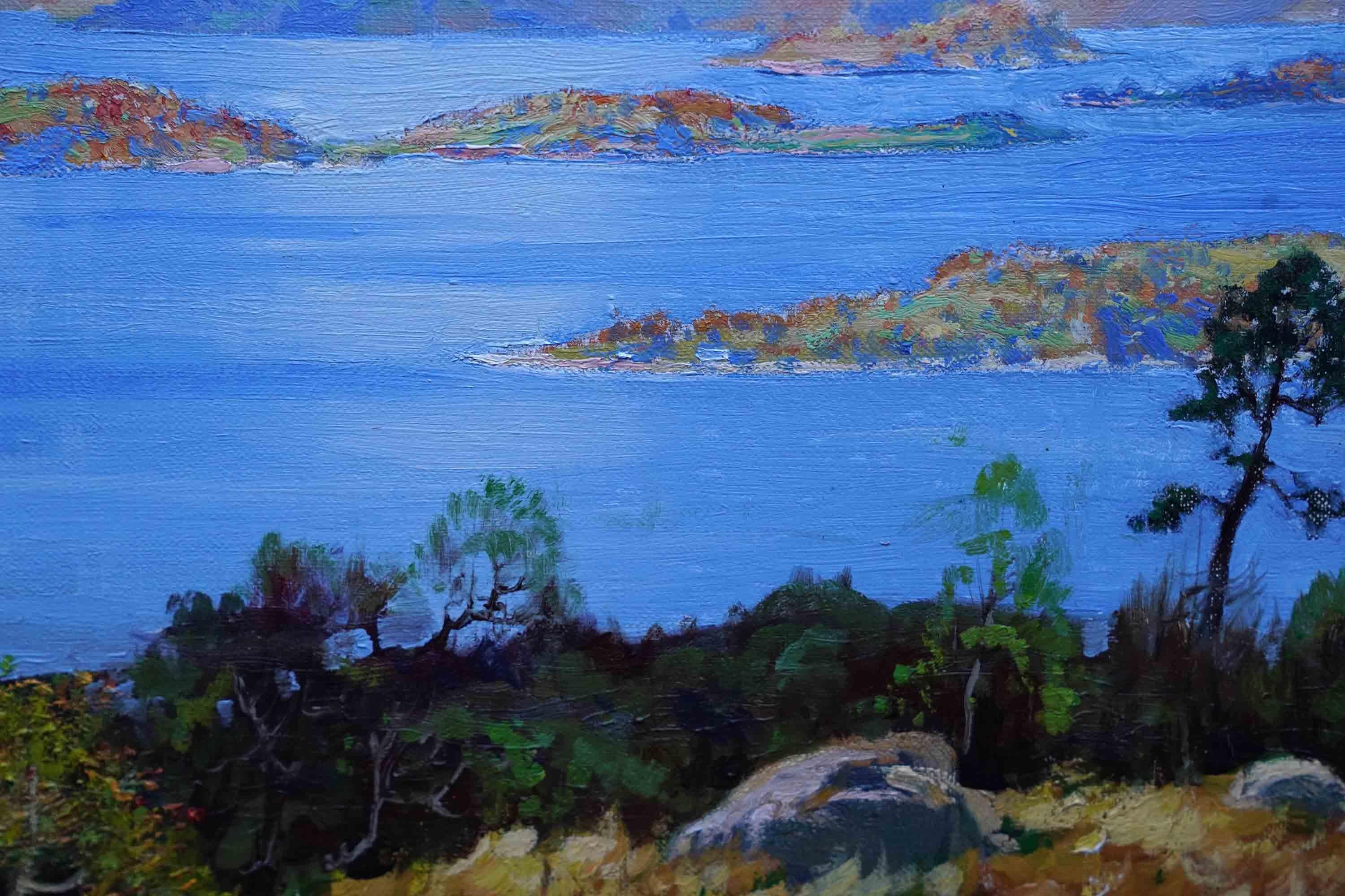 Loch Lomond Scotland - Scottish exhibited art landscape oil painting For Sale 1