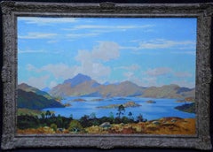Vintage Loch Lomond Scotland - Scottish exhibited art landscape oil painting