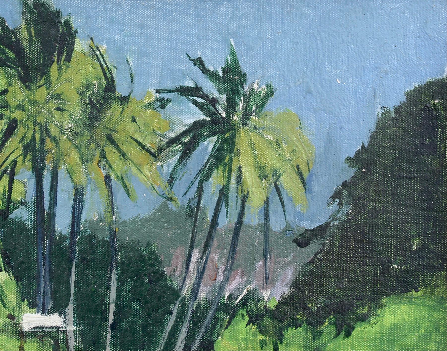 'Dusk on Schoelcher Lagoon Martinique', oil on canvas, by Robert Humblot (1959). The third in a series of artworks completed in 1959 when the artist visited the French Antilles. He painted several colourful pieces depicting life on the islands which