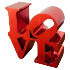 Robert Indiana Gebürstetes Aluminium Rote Liebe Briefbeschwerer Skulptur