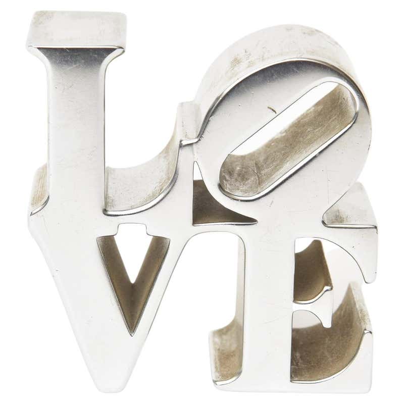 1980s Vintage Chrome LOVE Paperweight Sculpture Pop Art Warhol ...