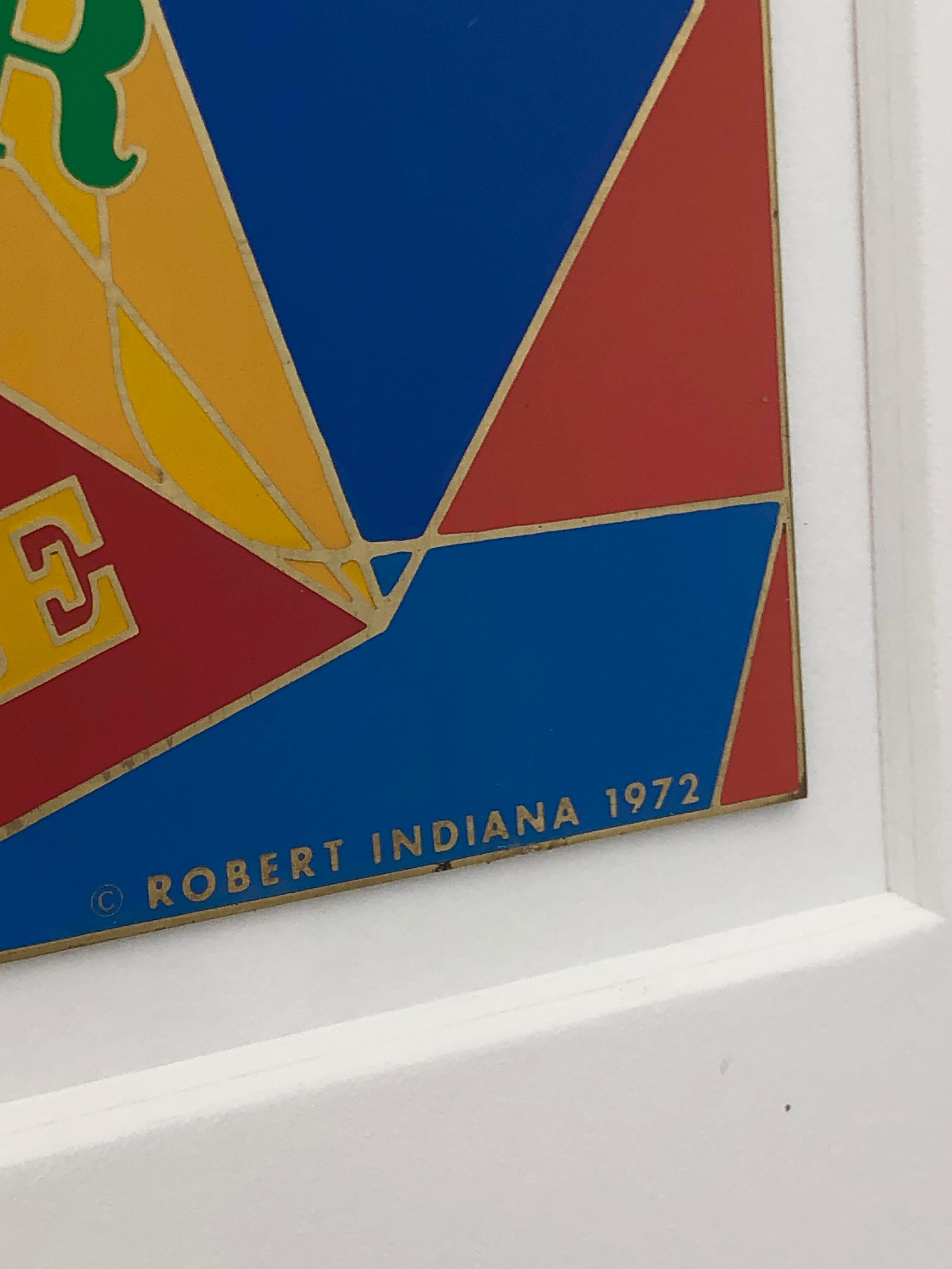 Robert Indiana Enamel on Metal, Star of Hope, 1972 in Red, Blue, Yellow & Green 11