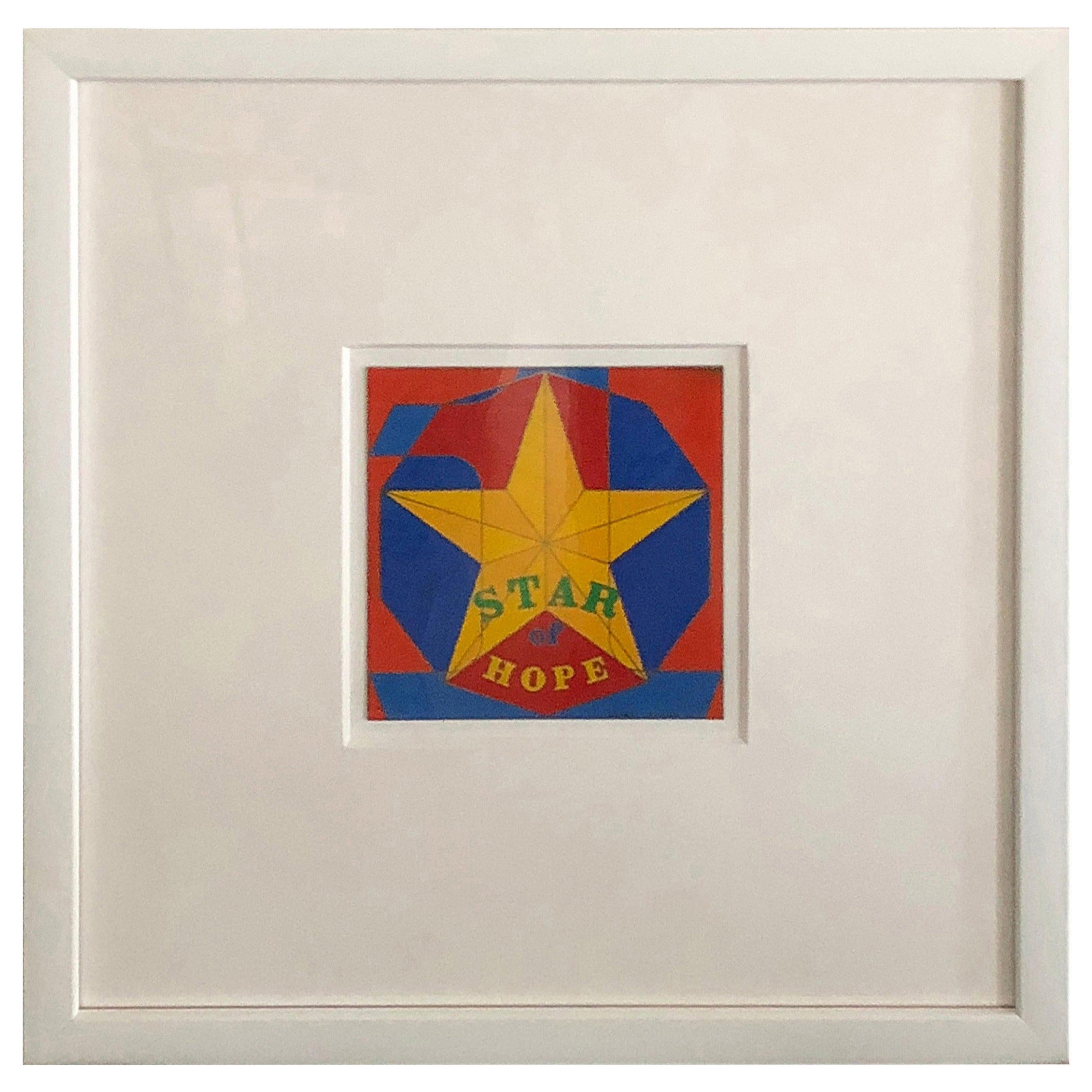 Robert Indiana Enamel on Metal, Star of Hope, 1972 in Red, Blue, Yellow & Green