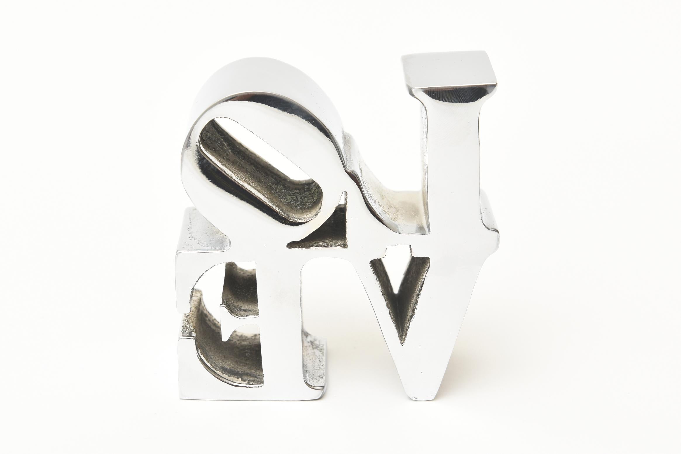 Robert Indiana Love Paperweight Sculpture Desk Accessory Vintage In Good Condition In North Miami, FL