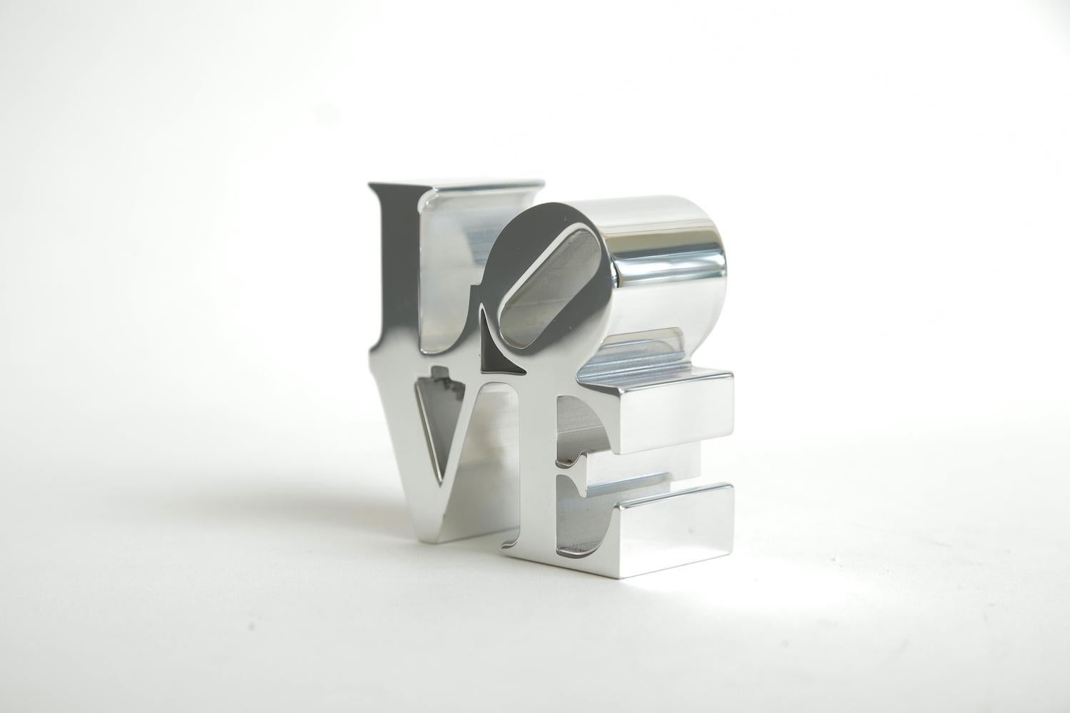 Modern Robert Indiana Love Paperweight Sculpture Vintage Desk Accessory