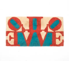 Robert Indiana "Love" Reflections Carved Wool Rug by Master Artist Rugs