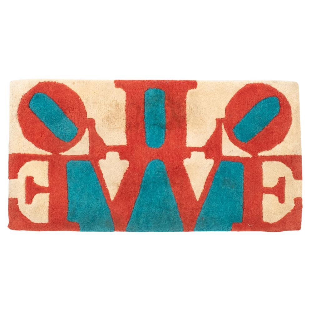 Robert Indiana "Love" Reflections Carved Wool Rug by Master Artist Rugs