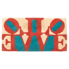Robert Indiana "Love" Reflections Carved Wool Rug by Master Artist Rugs