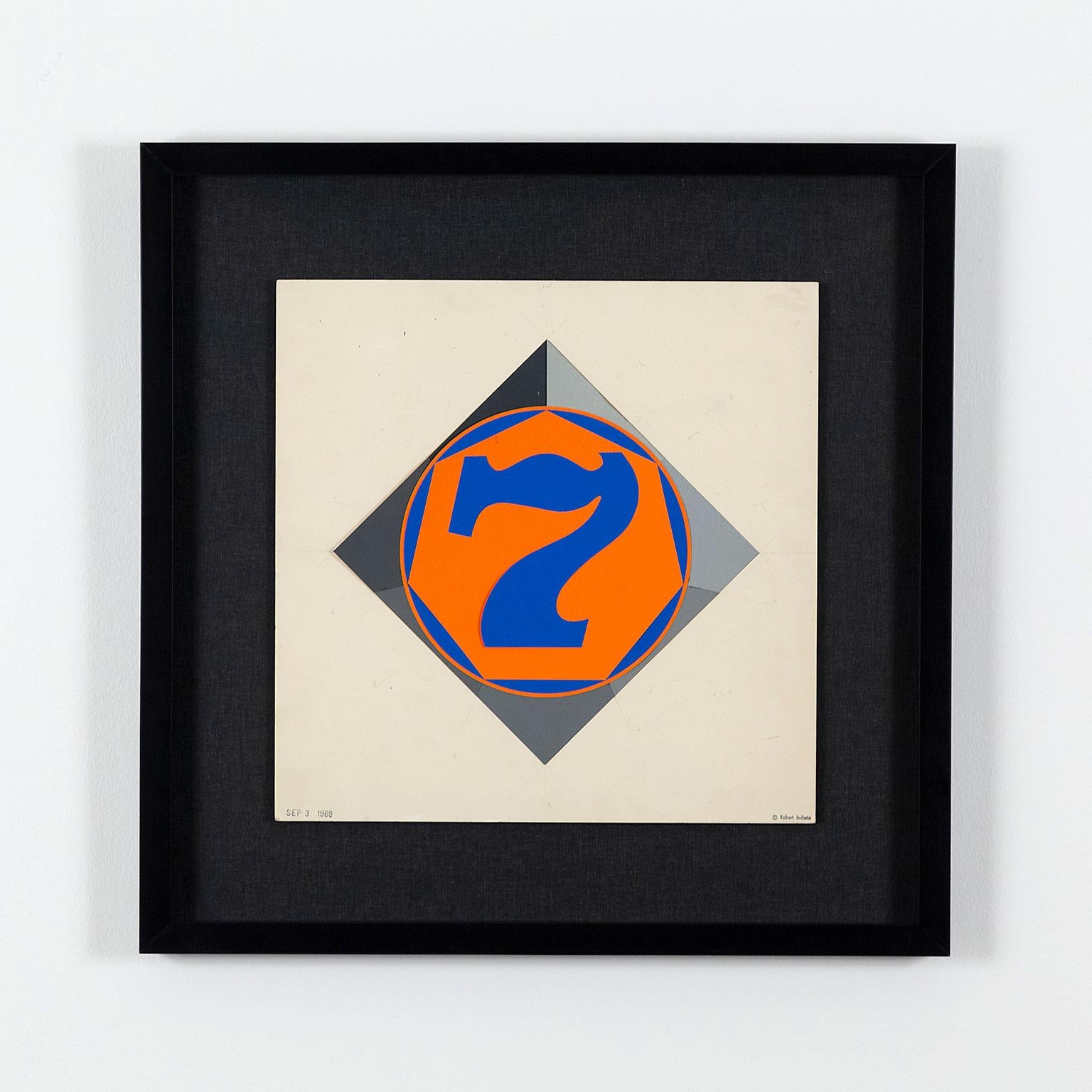 Heptagon - Mixed Media Art by Robert Indiana