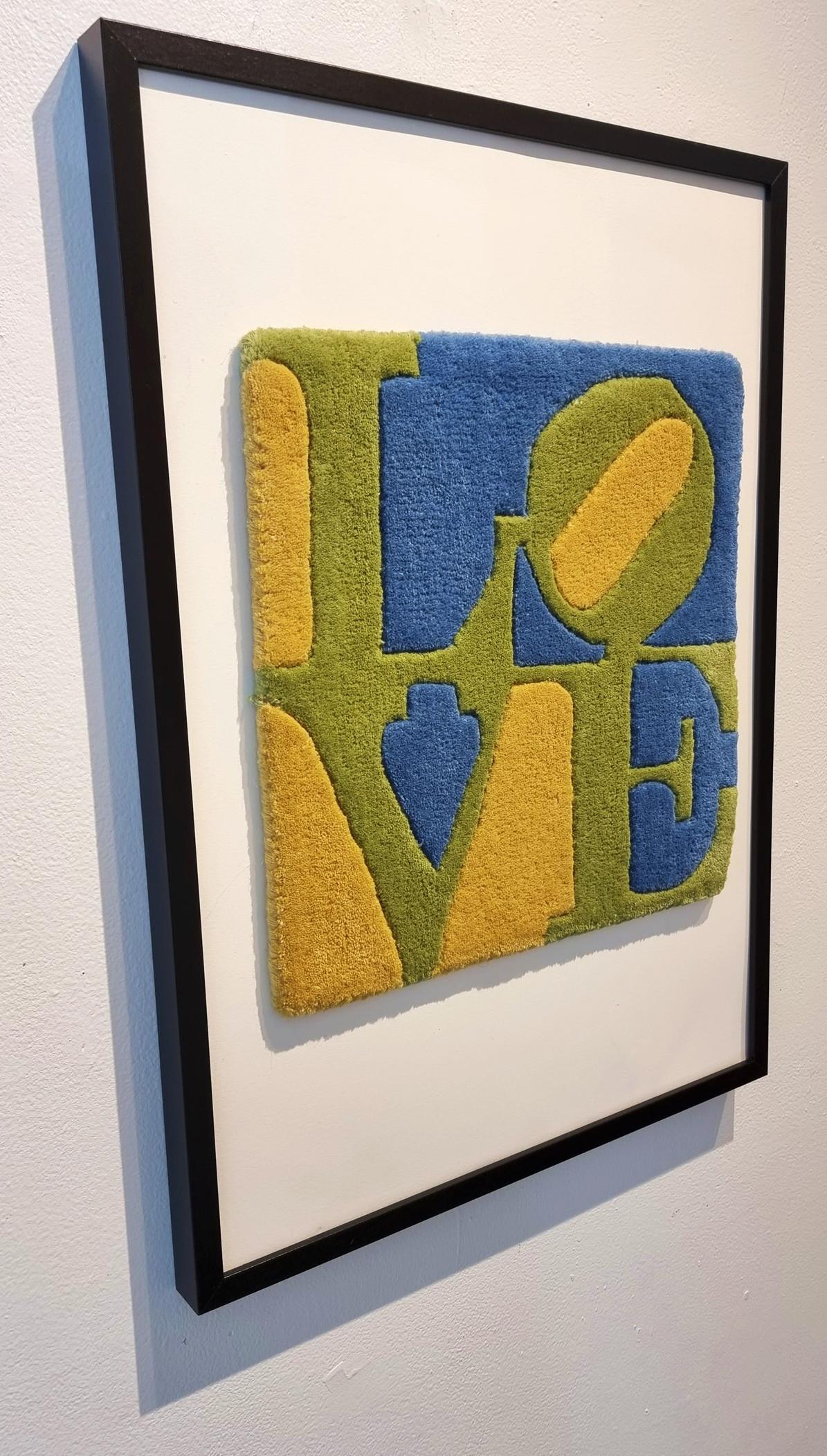 Robert Indiana
Spring LOVE
Multiple wool, handtufed
Year: 2006
Numbered, verso numbered and with COA. With printed signature on the COA.
Size: 14.9 × 14.9 inches
Comes with either black or white wooden frame (28.5 x 20.5 x 1.5 inches)

*Edition