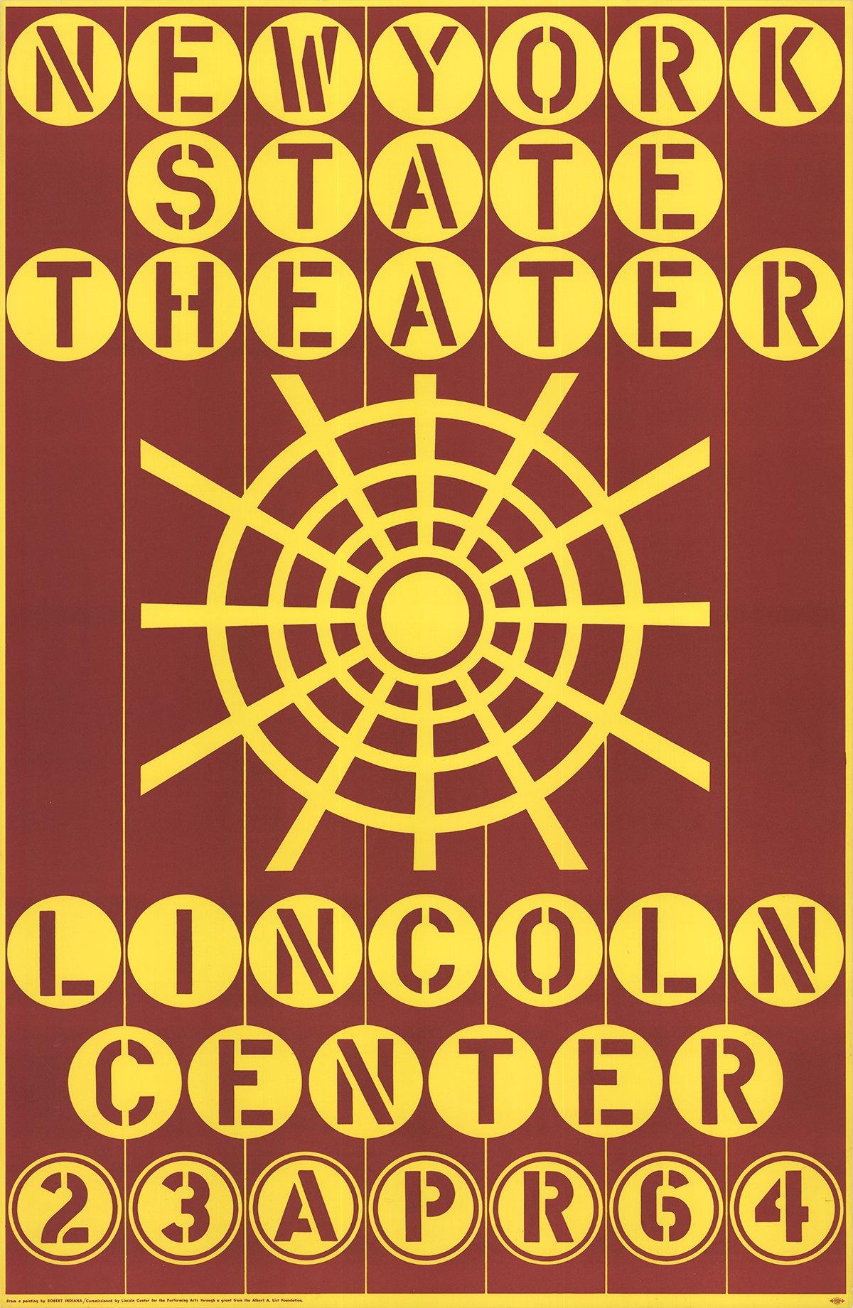 1964  'New York State Theater" Original poster - Print by Robert Indiana