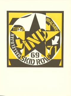 1969 Robert Indiana 'Skid Row' Pop Art USA Lithograph