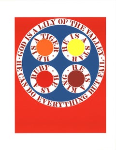 Écran en soie « God Is Lily of the Valley » de Robert Indiana, 1997