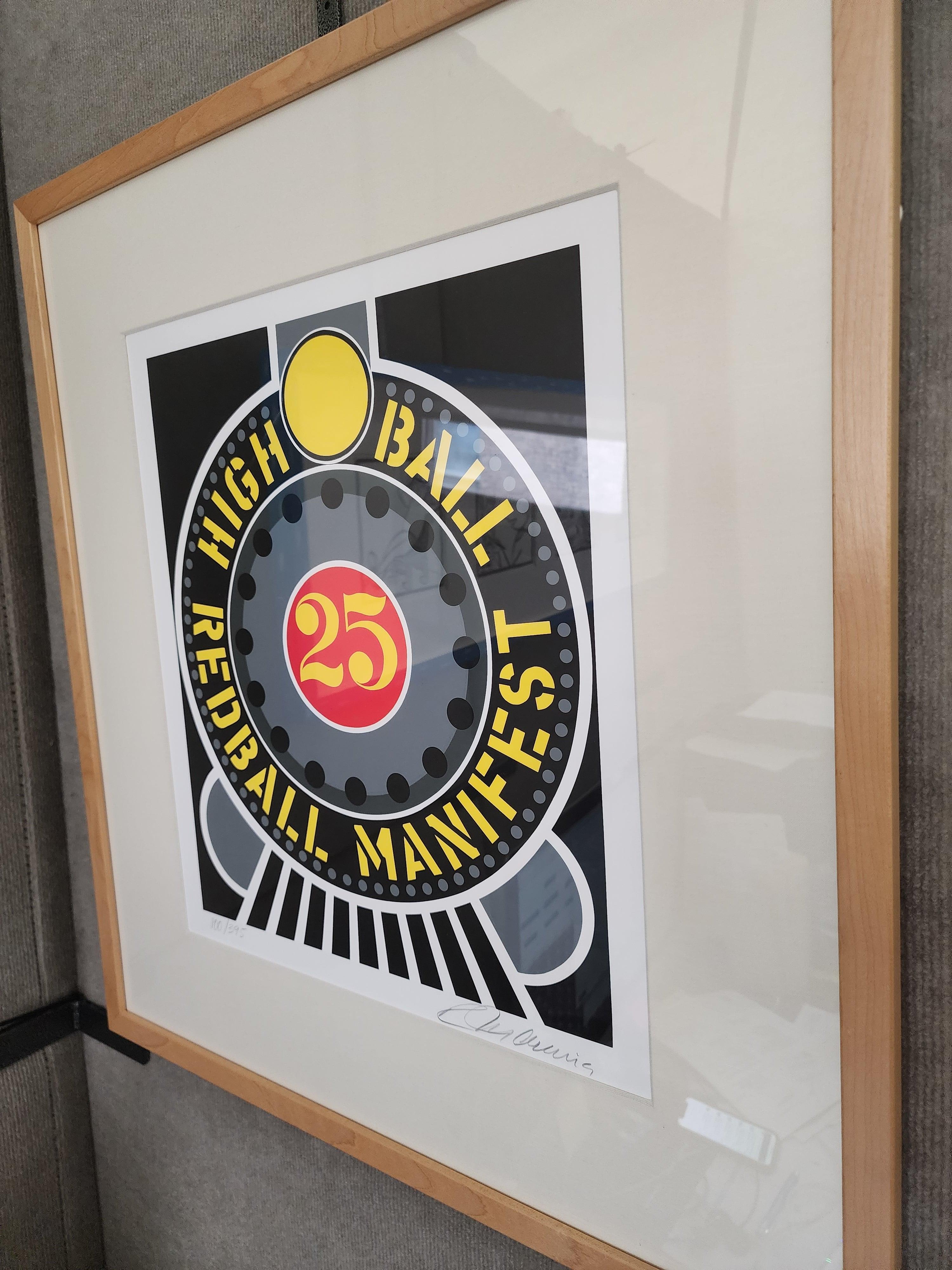 Indiana 'Highball en el Manifiesto Redball' FIRMADO A MANO Arte Pop  Edición limitada en venta 1