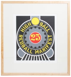 Used 1997 Robert Indiana 'Highball on the Redball Manifest' HAND SIGNED