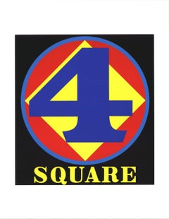 1997 After Robert Indiana 'Polygon: Square (Number Four)' Pop Art Blue,Yellow
