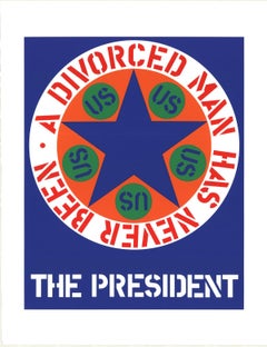 1997 Robert Indiana 'The President' Pop Art Multicolor, Blue, Orange USA Serigraph