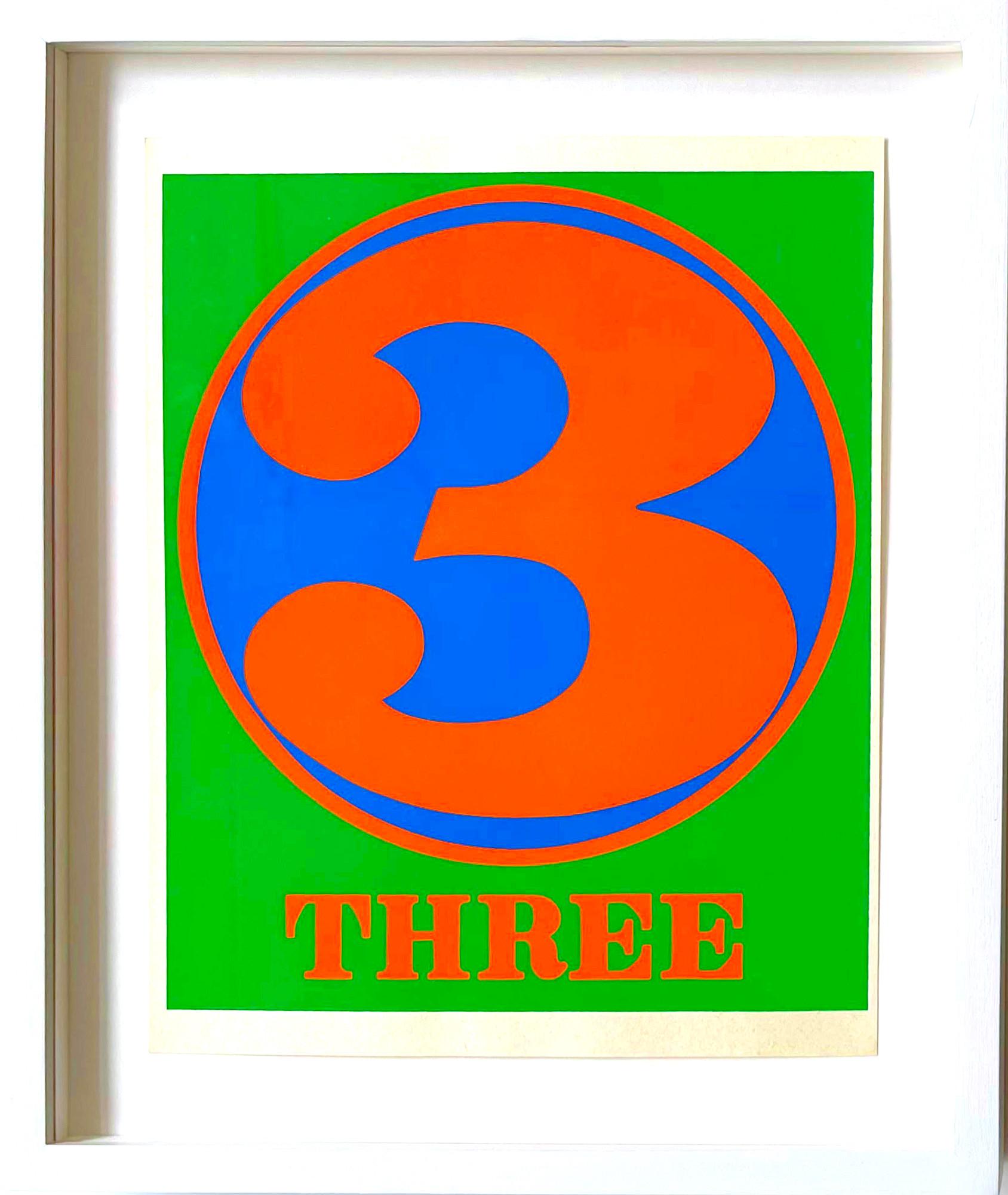 Robert Indiana Figurative Print - 3 (Three), Limited Edition from the Numbers portfolio (Sheehan 46-55) - FRAMED