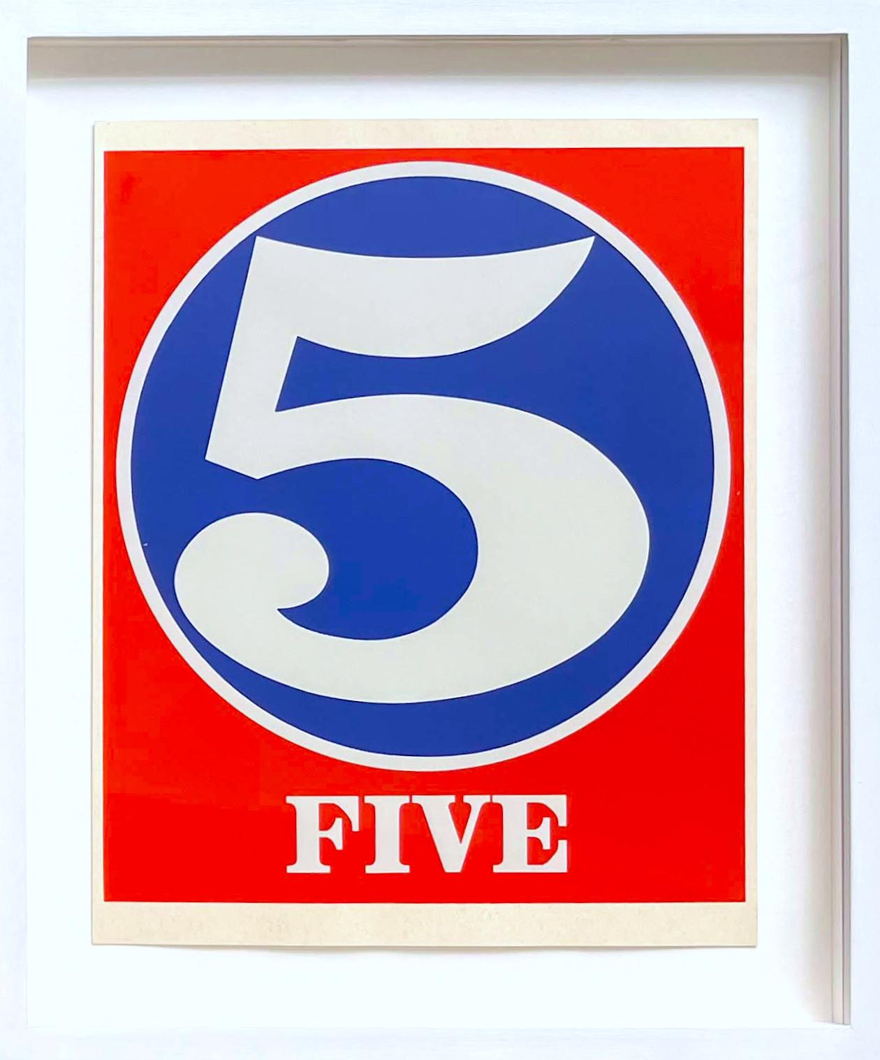 Robert Indiana Abstract Print - 5 (Five), from the original Numbers portfolio (Sheehan 46-55), 1968 (Framed)