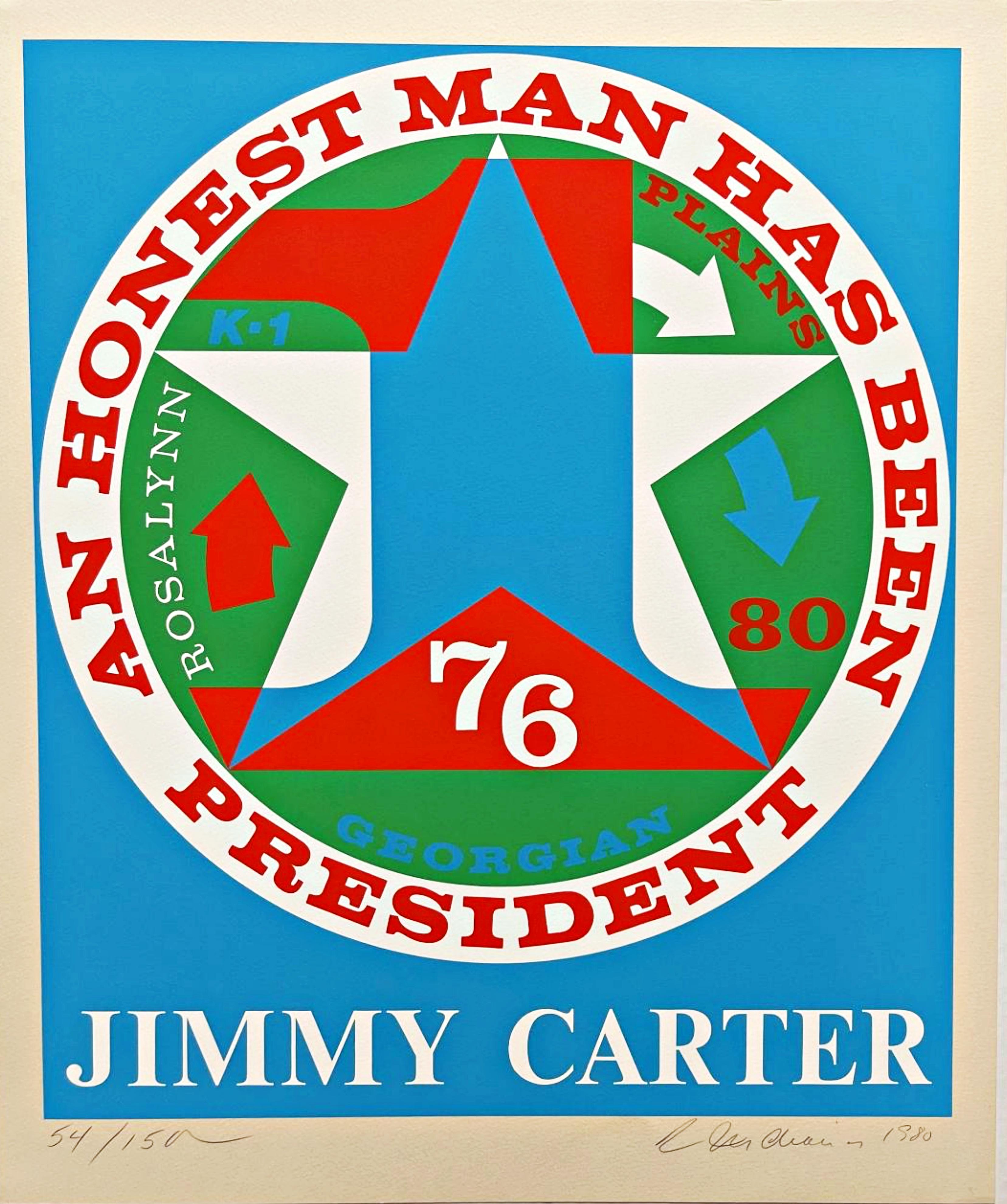Robert Indiana Abstract Print - An Honest Man Has Been President: Homage to Jimmy Carter (Sheehan, 112)