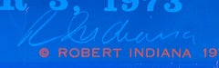 ART, poster for Colby College Museum hand signed and inscribed by Robert Indiana