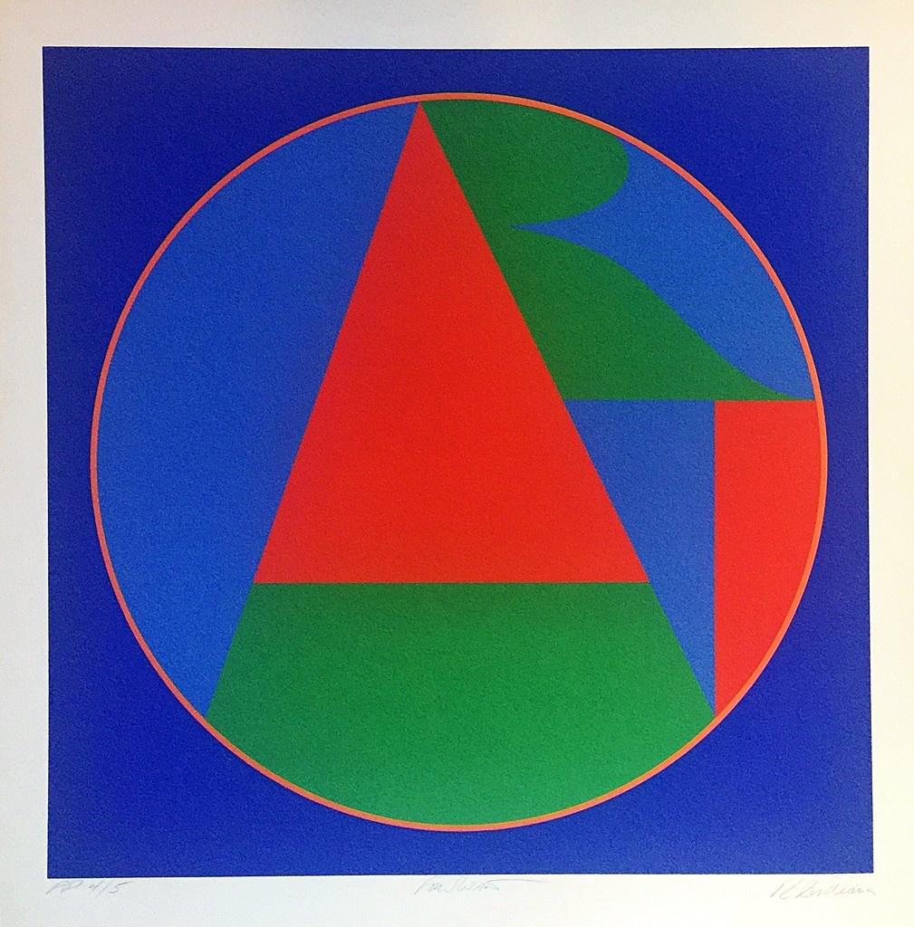 ART (Sheehan, 80) iconic 1970s geometric abstraction lt ed s/n for Colby College - Pop Art Print by Robert Indiana