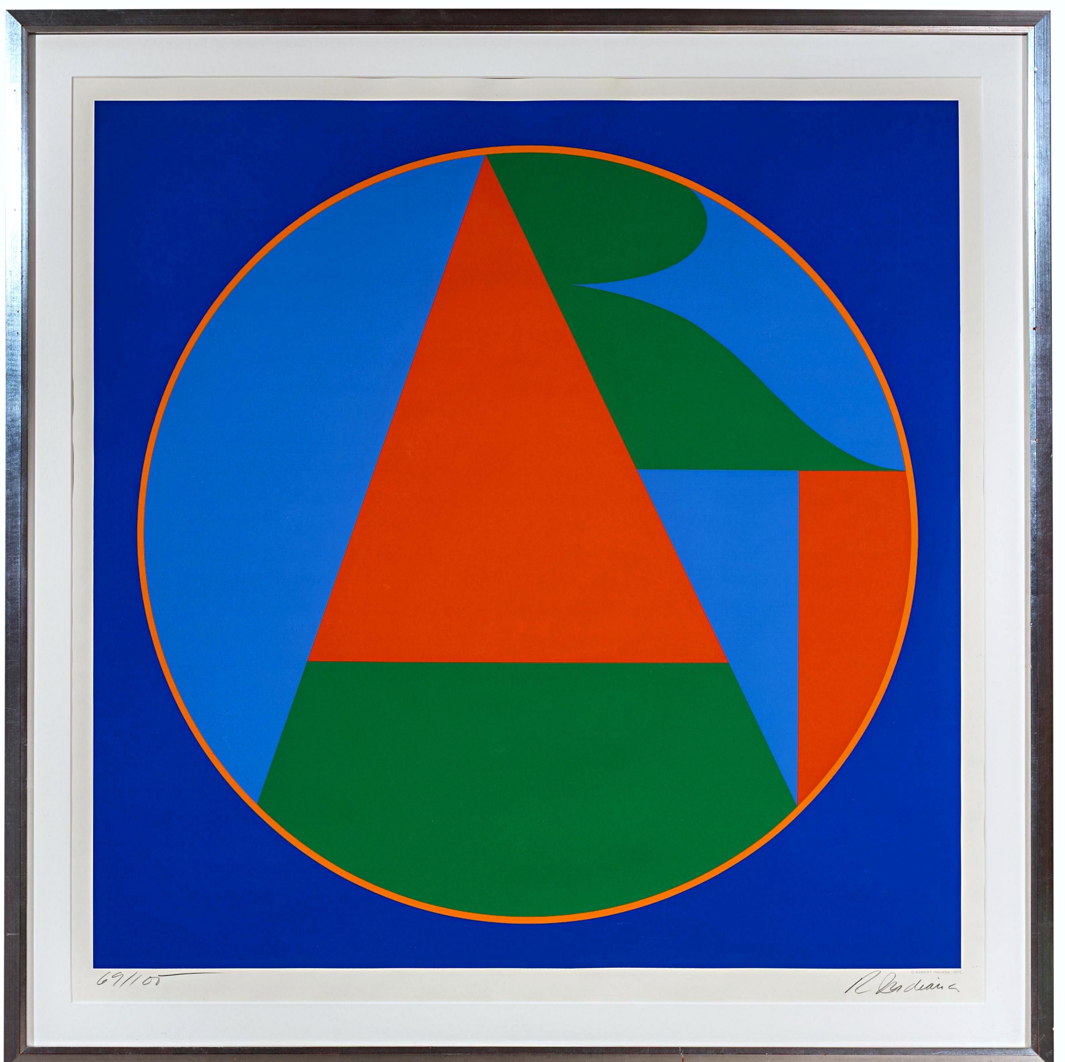 Robert Indiana Print - ART (Sheehan, 80) iconic 1970s geometric abstraction lt ed s/n for Colby College