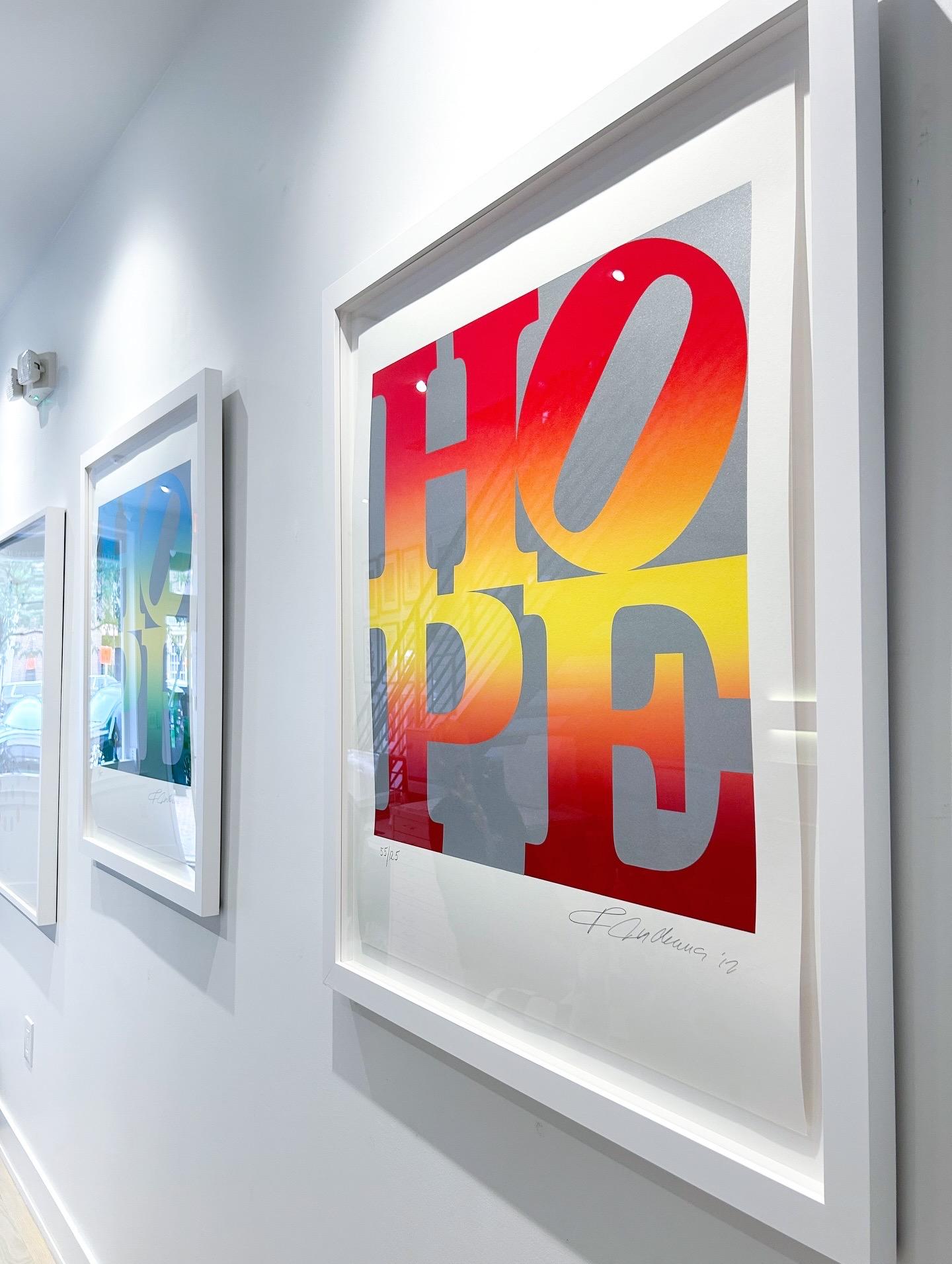 Künstler: Robert Indiana
Titel: Herbst (Silber), aus Vier Jahreszeiten der Hoffnung
Medium: Serigraphie
Datum: 2012
Auflage: 55/125
Rahmen Größe: 41