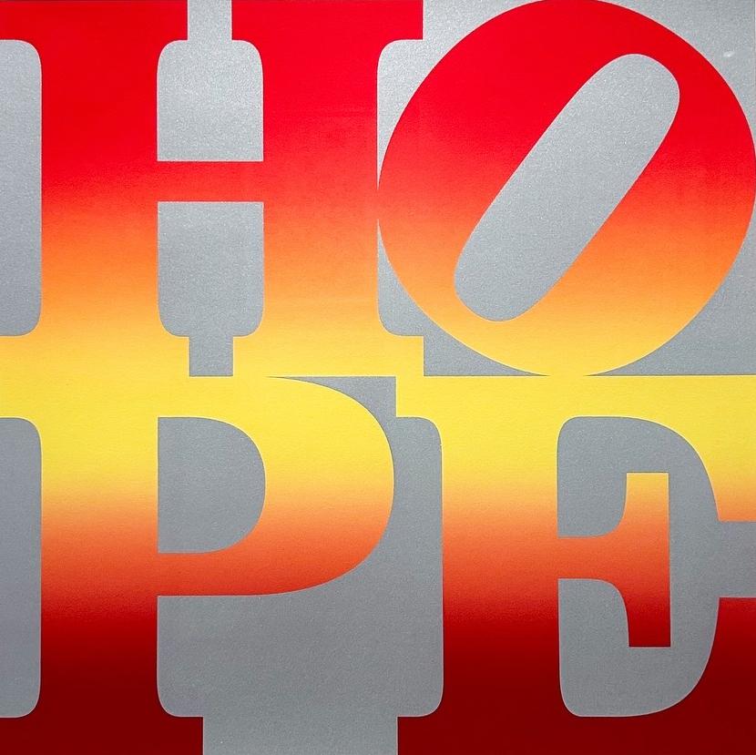 Robert Indiana Print – Herbst (Silver), aus Four Seasons of Hope
