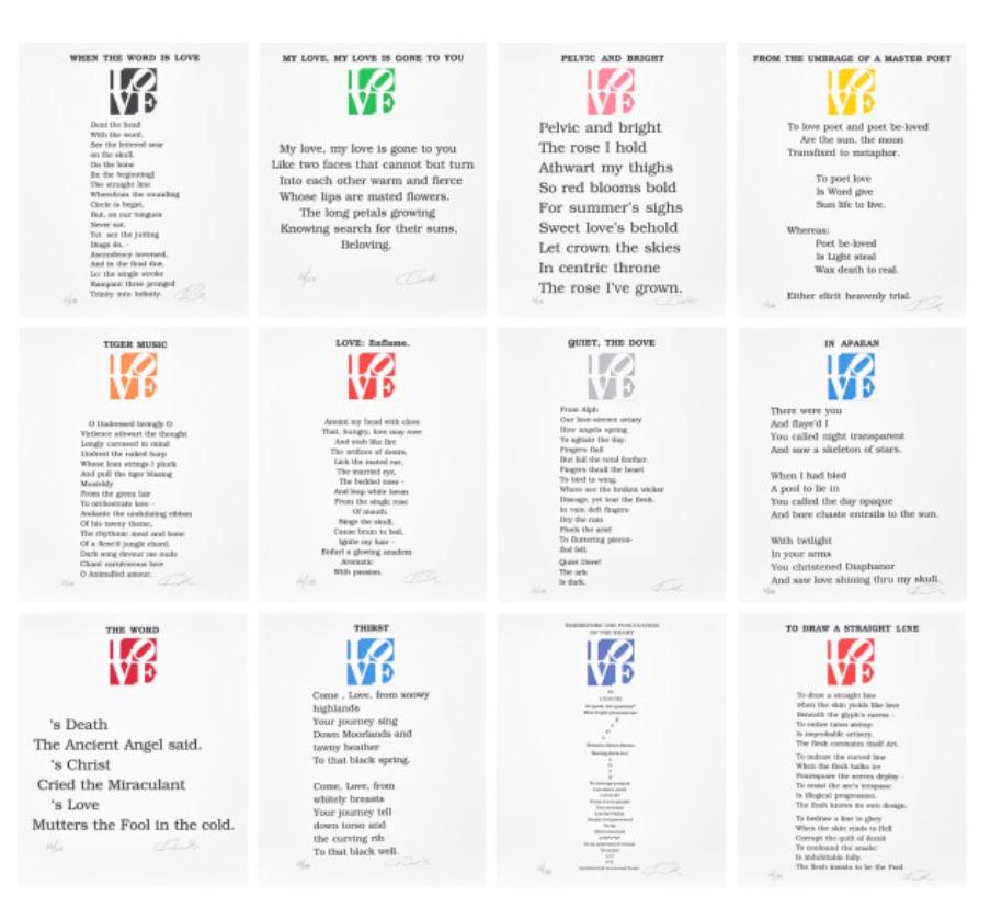 'Book of Love' (Collection of 12 screenprints) - Print by Robert Indiana