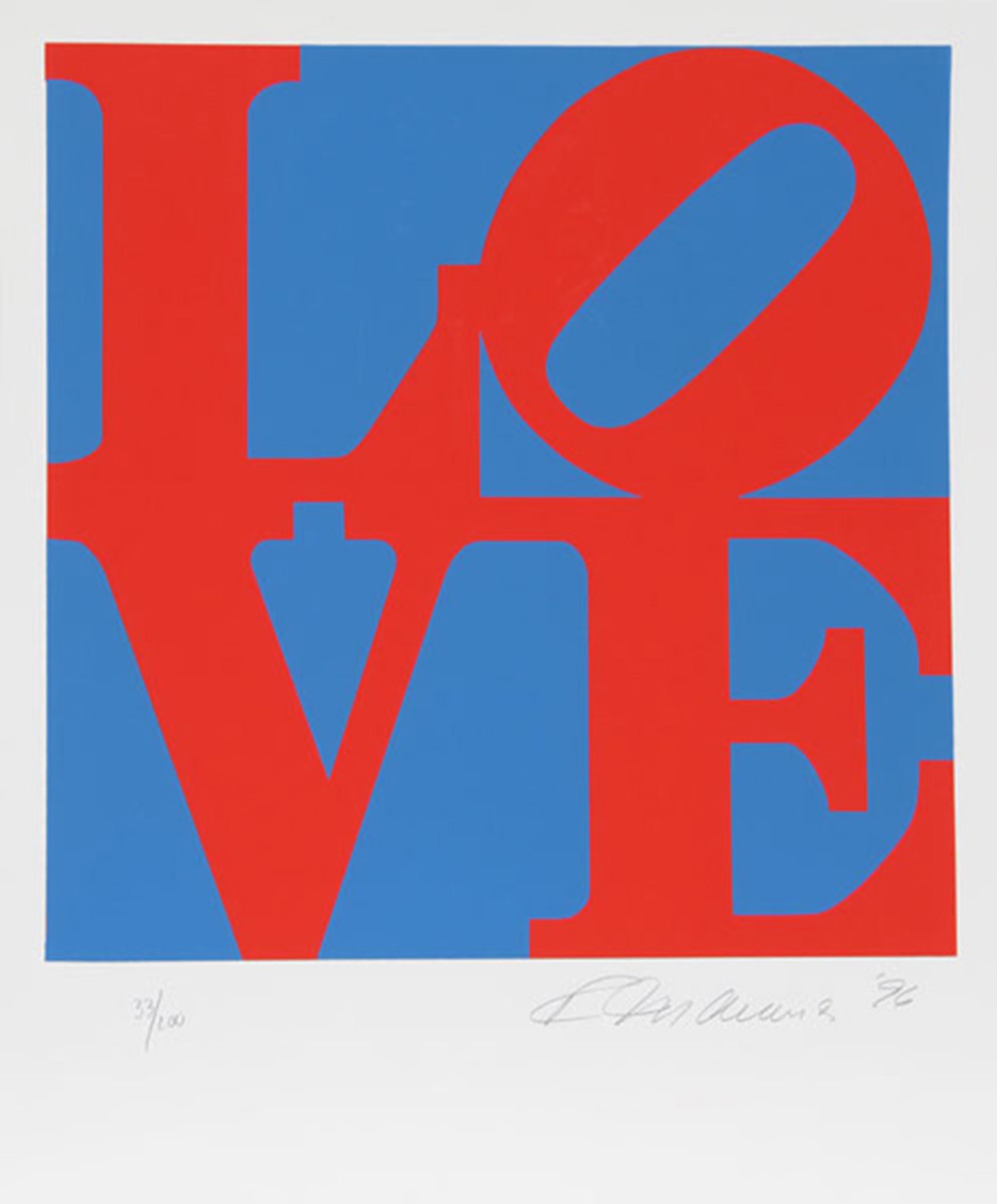 'Book of Love' (Collection of 12 screenprints) - Beige Print by Robert Indiana