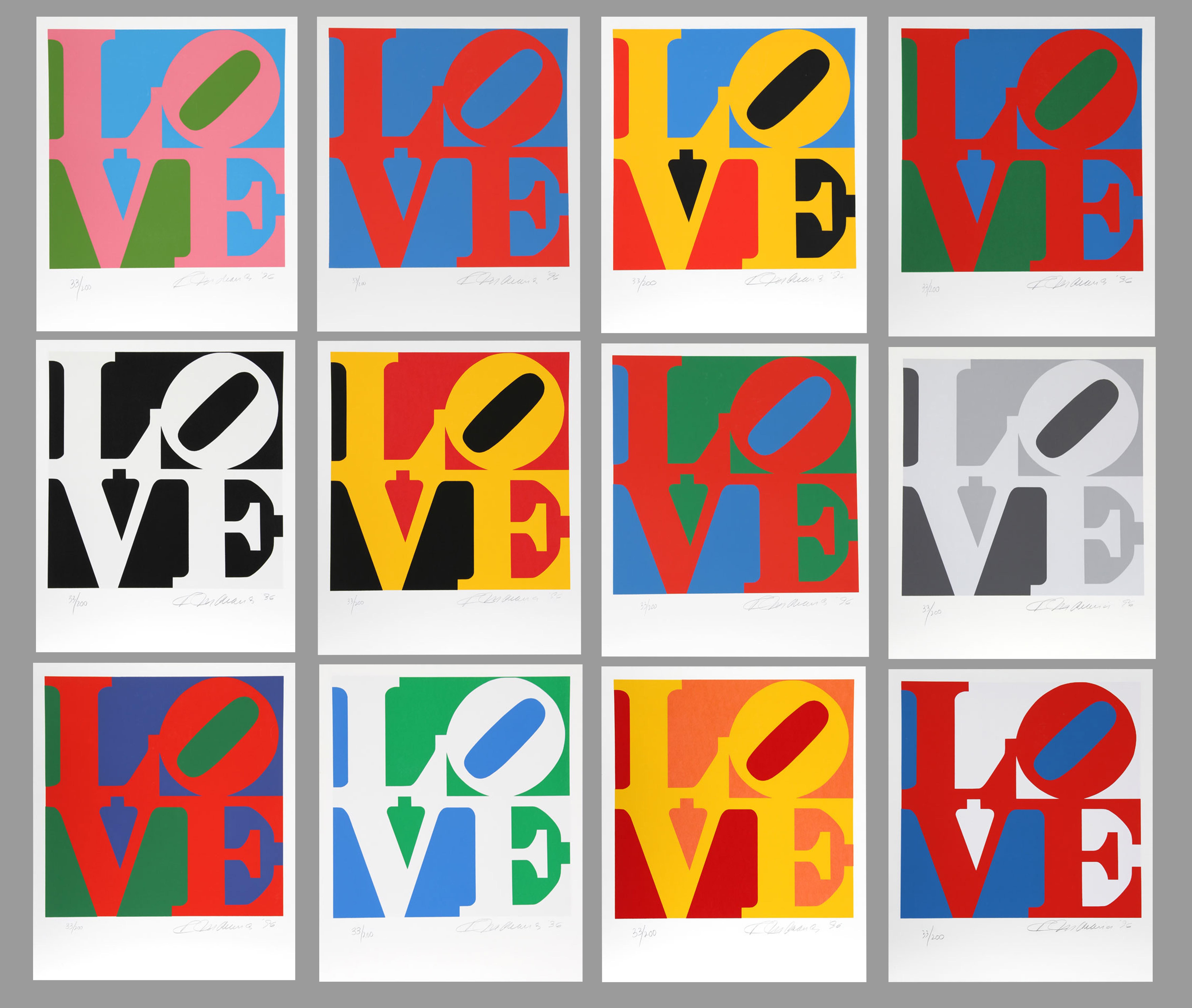 Robert Indiana Print - 'Book of Love' (Collection of 12 screenprints)