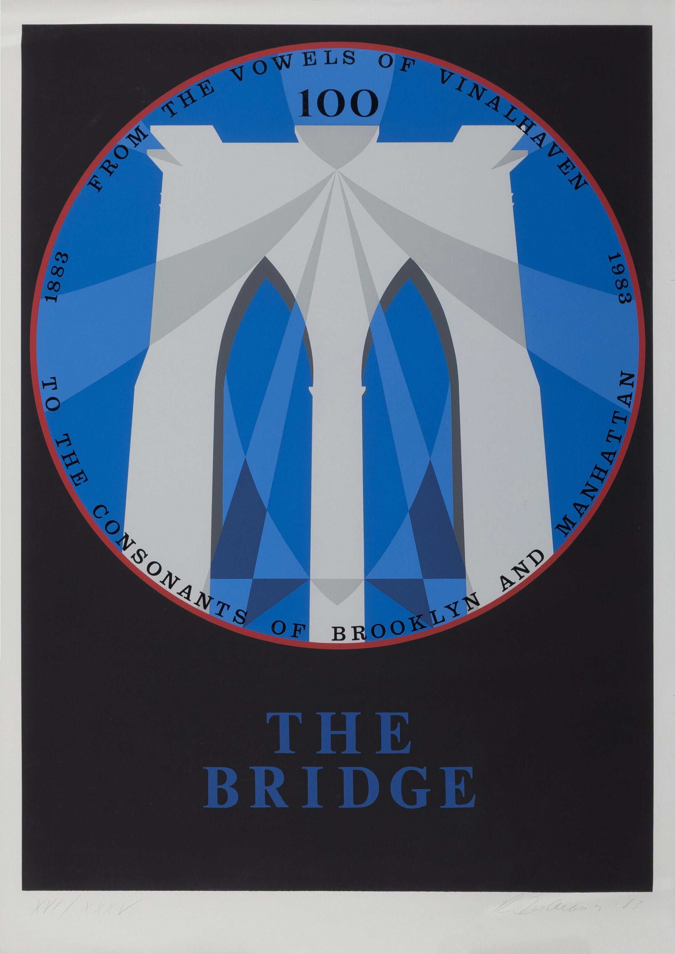Brooklyn Bridge, Pop-Art-Siebdruck von Robert Indiana