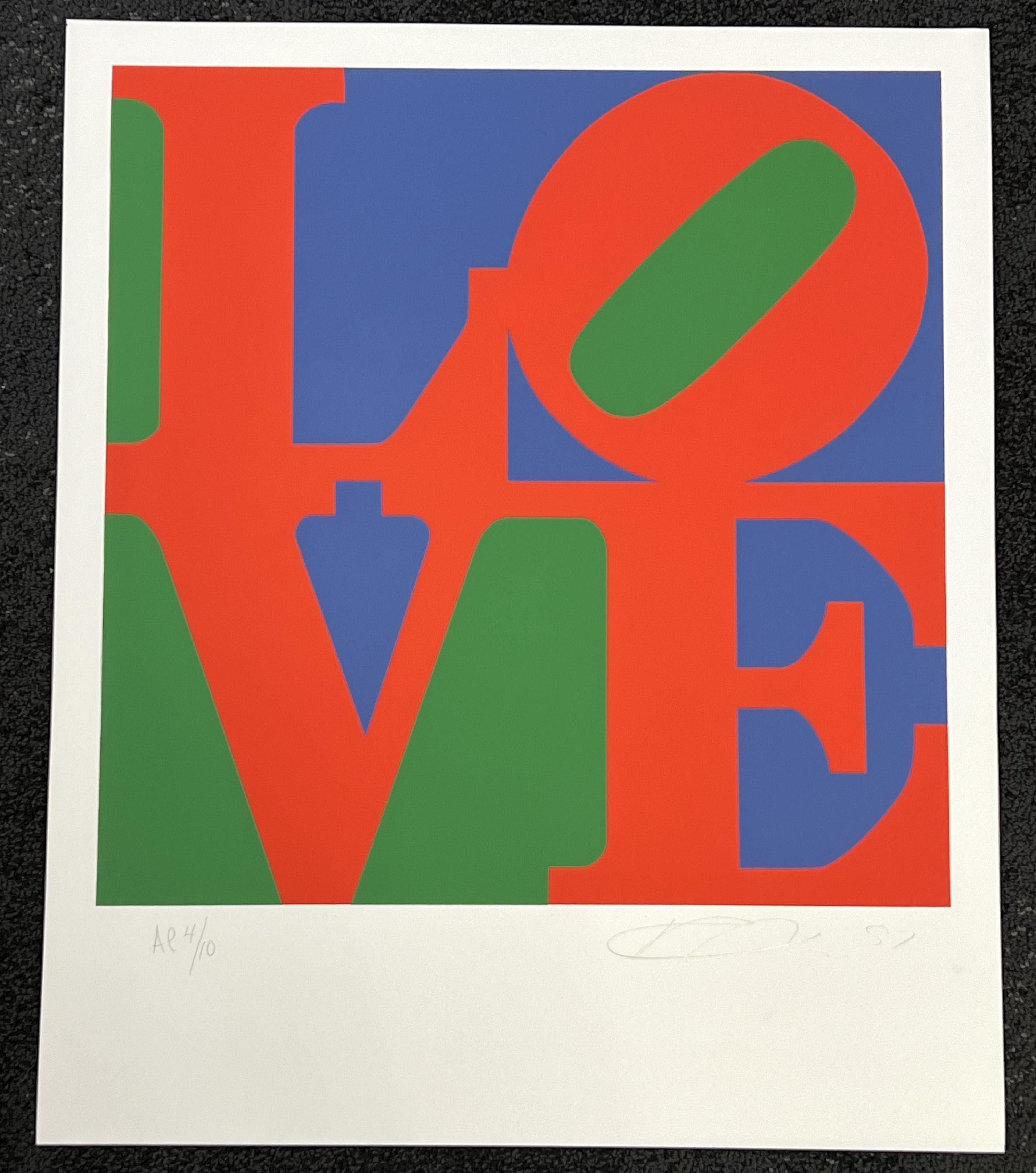 Classic Love 1997 Original Silkscreen in colors.  Artist Proof Edition of 10 - Print by Robert Indiana