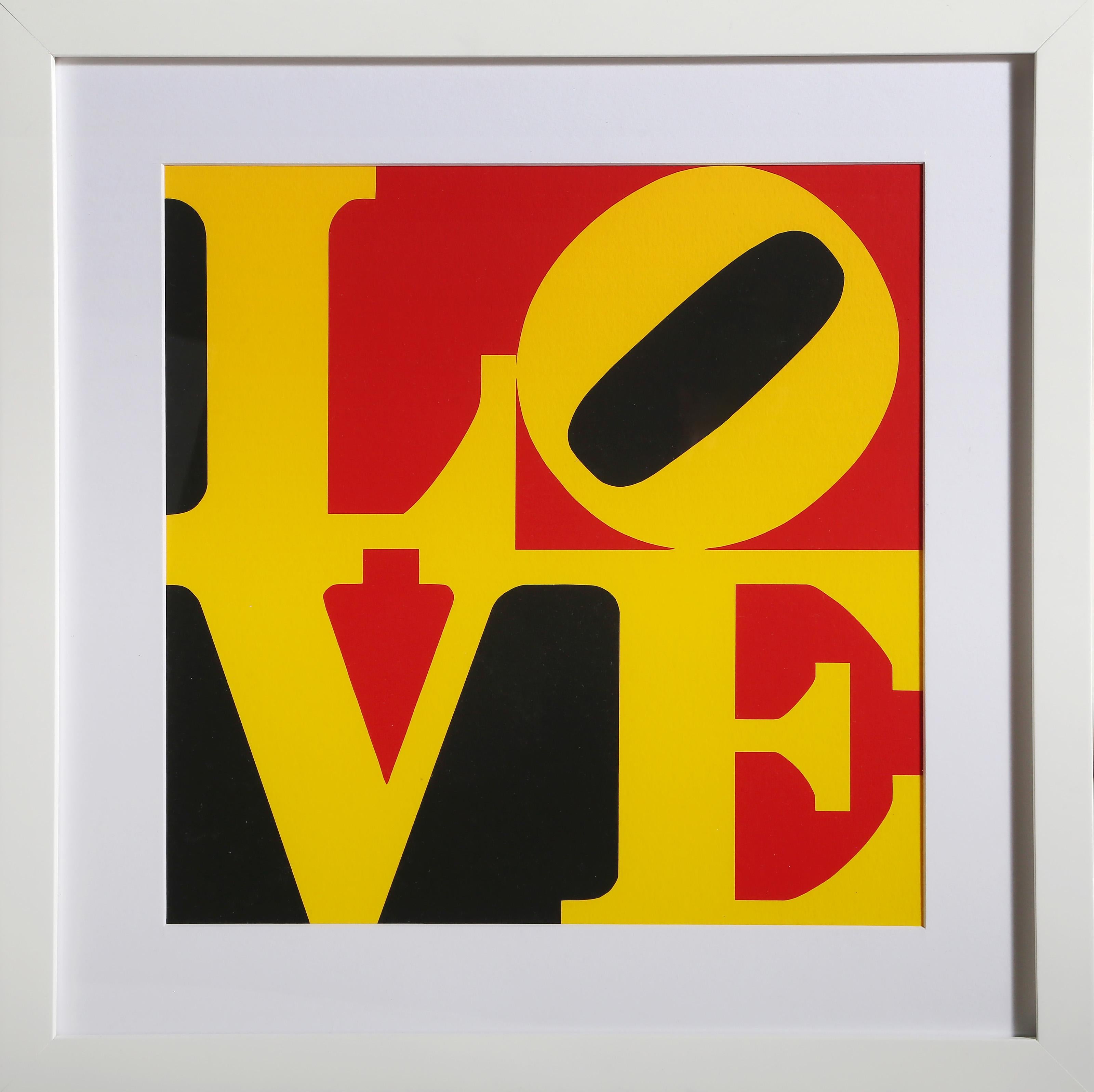 Robert Indiana, American (1928 - 2018) - Die Deutsche Liebe, 1968, Portfolio:  The American Dream, Year:  1997, Medium:  Screenprint on Wove Paper, Edition:  395, Image Size:  14 x 13.75 inches, Frame Size:  19.75 x 19.75 inches, Printer:  MFA