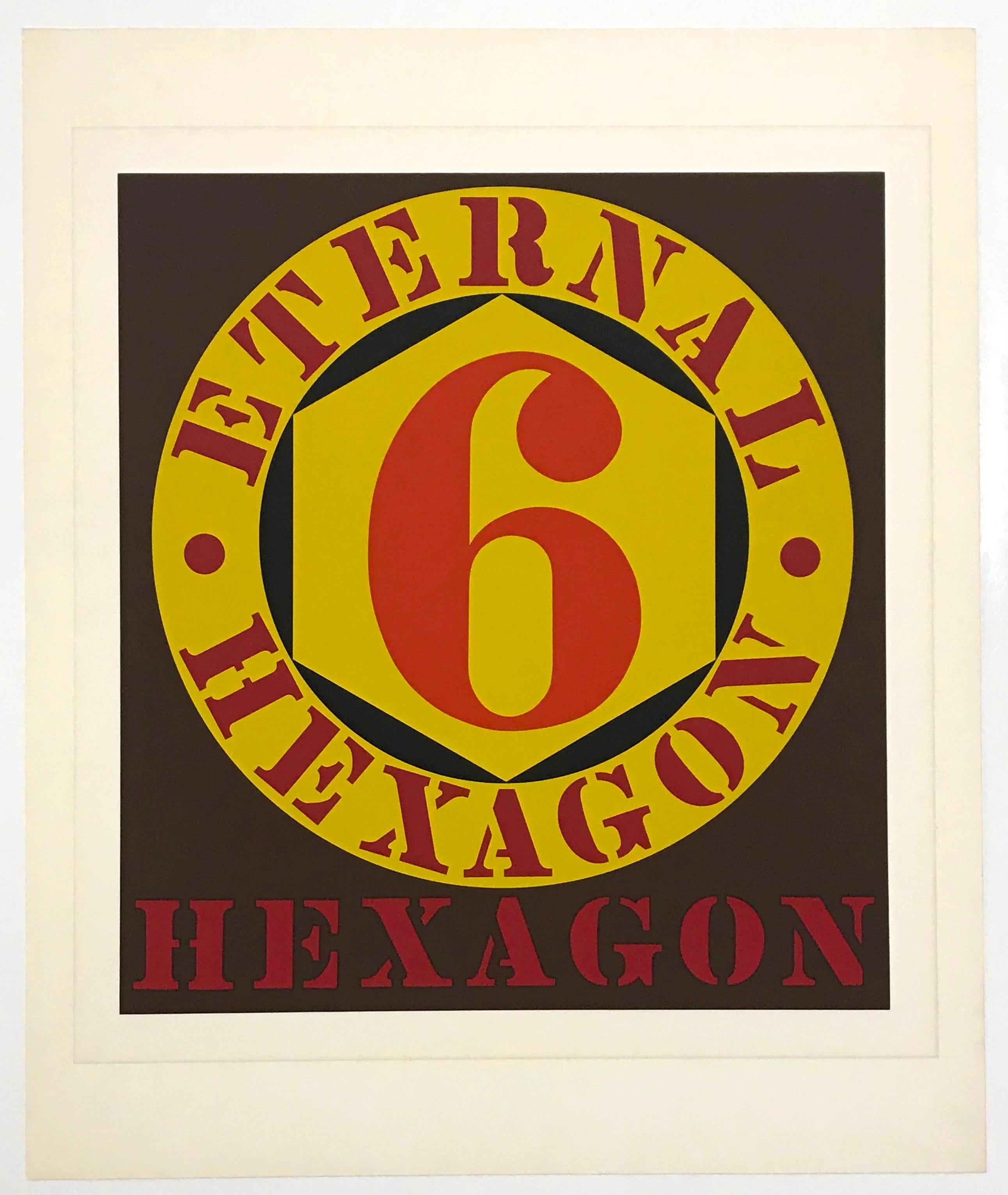Robert Indiana Abstract Print - "Eternal Hexagon" original serigraph