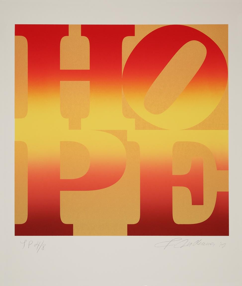 This portfolio by Robert Indiana is a late icon of Pop Art. Since the mid-1960's, he has been working with the word LOVE. Numerous artworks featuring these four letters are well-known, such as the prominent LOVE sculpture or the portfolio 