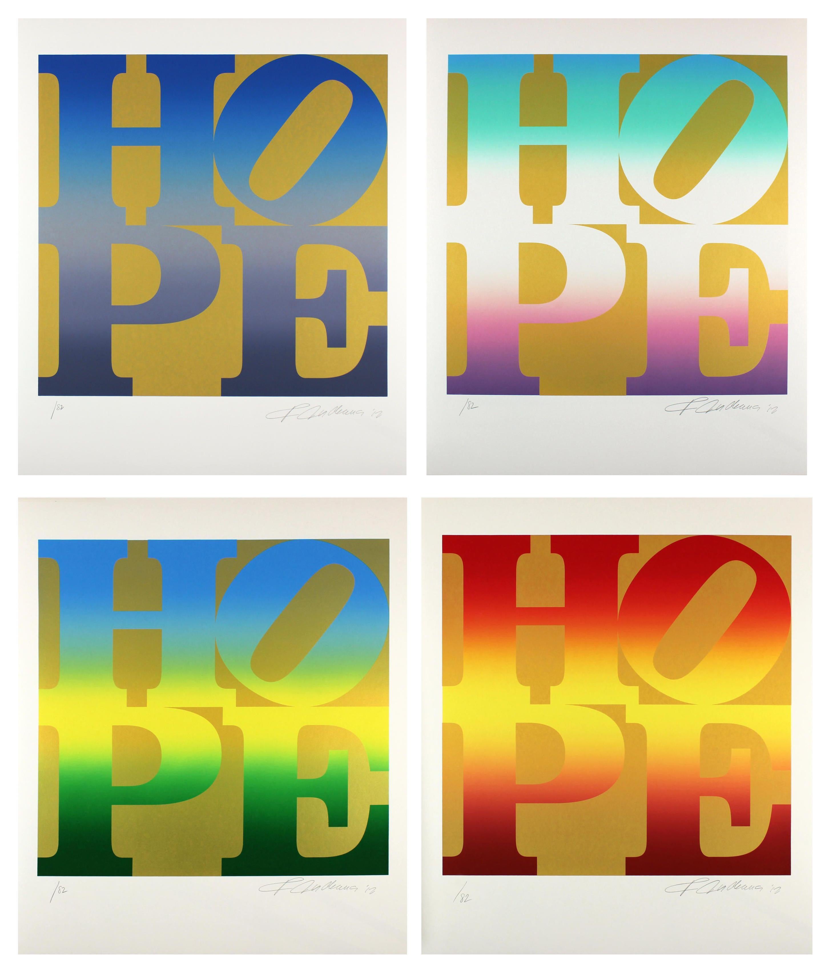 Four Seasons of Hope Gold Screen Print Set, Pop Art, 2012, Signed