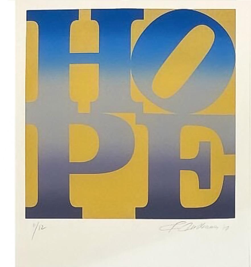 Robert Indiana is one of the central figures of the Pop Art movement, taking his inspiration from commercial signs, claiming: “There are more signs than trees in America. There are more signs than leaves. So I think of myself as a painter of