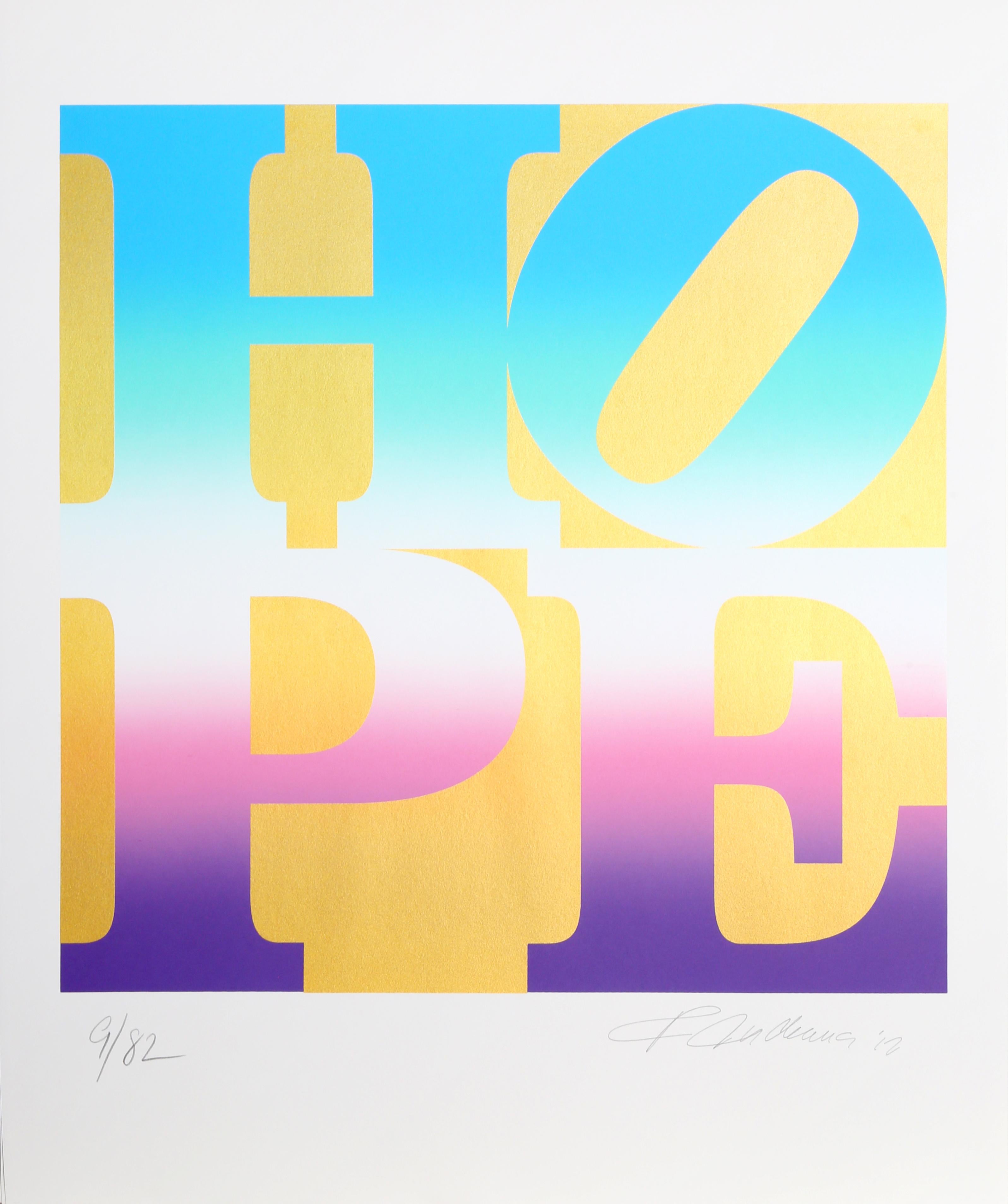Four Seasons of HOPE (Gold), Suite of Four Silkscreens by Robert Indiana 2