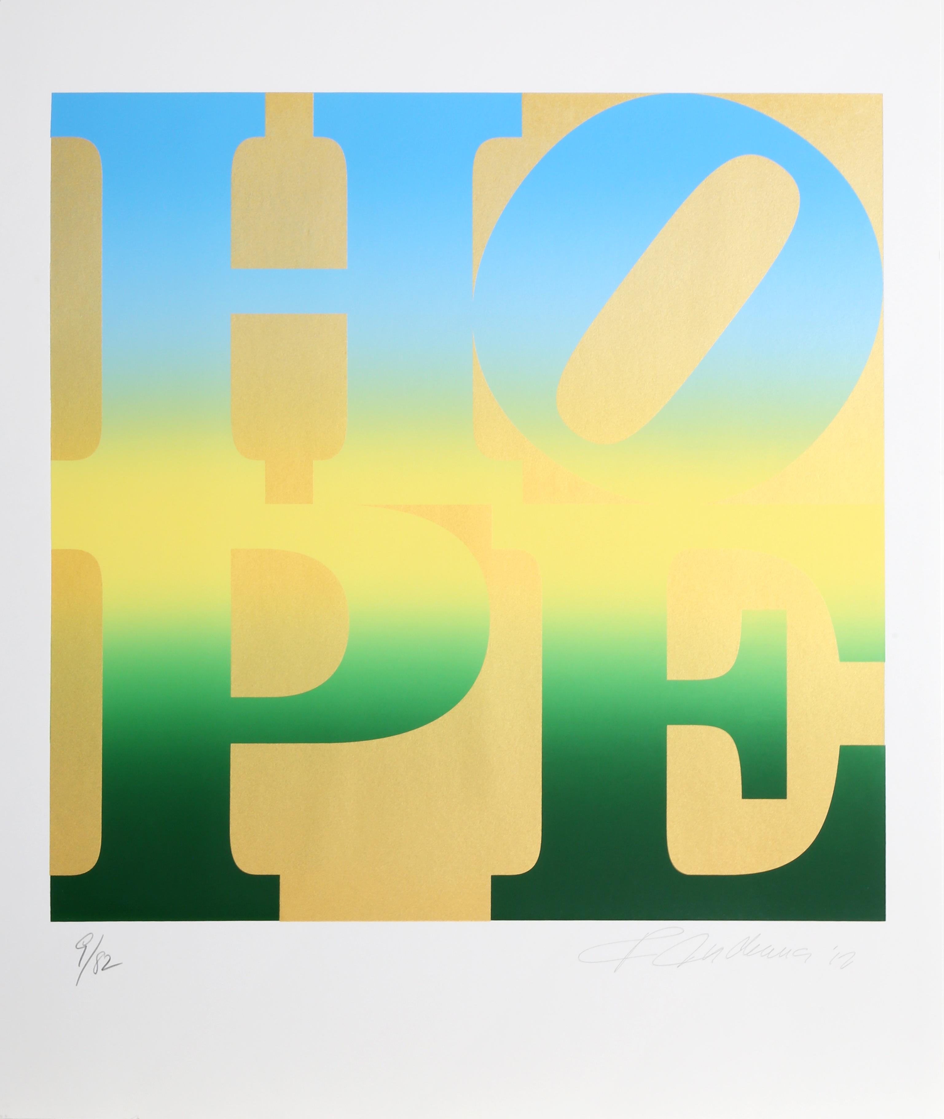 Four Seasons of HOPE (Gold), Suite of Four Silkscreens by Robert Indiana 3