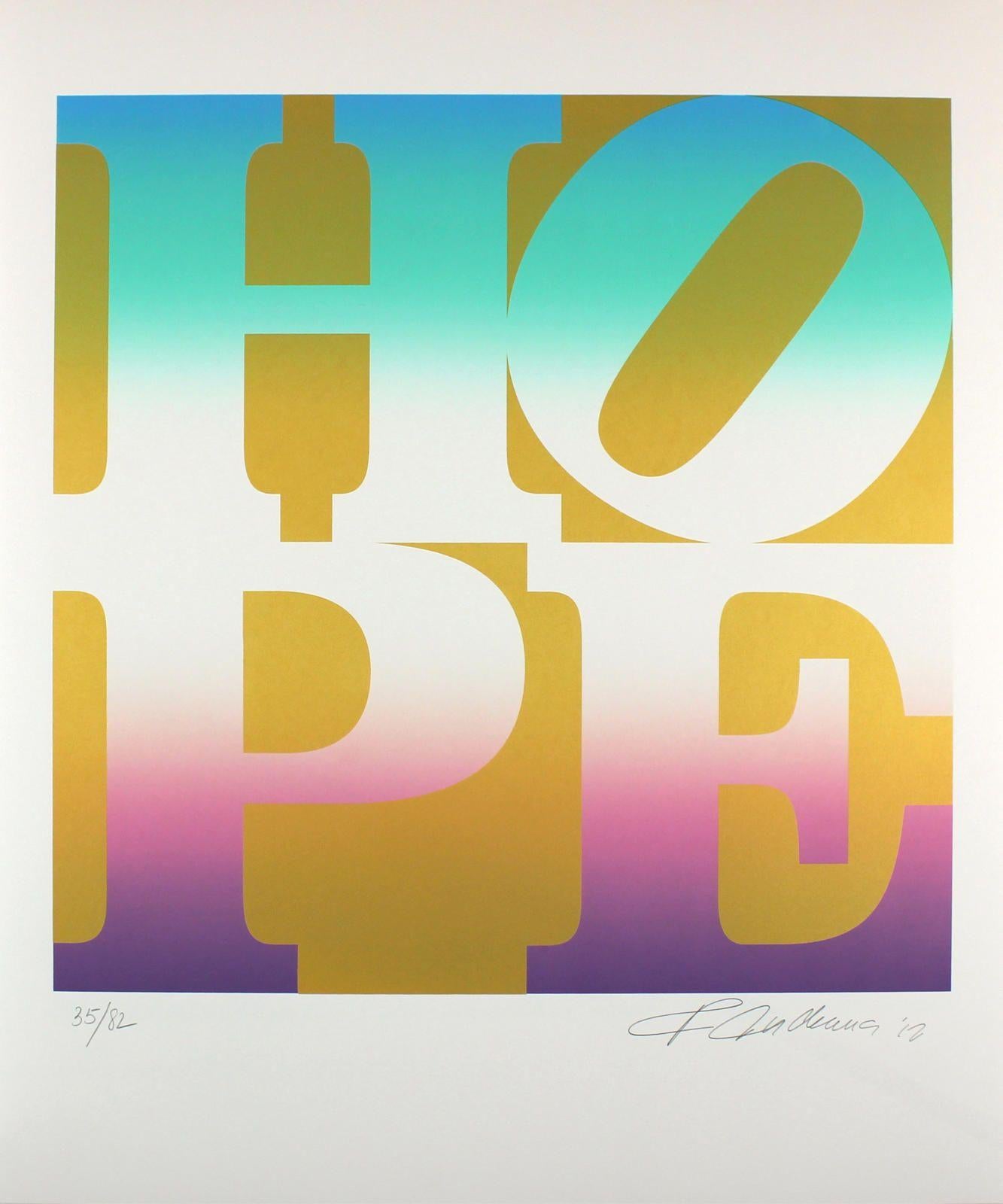 FOUR SEASONS OF HOPE PORTFOLIO (GOLD) - Pop Art Print by Robert Indiana