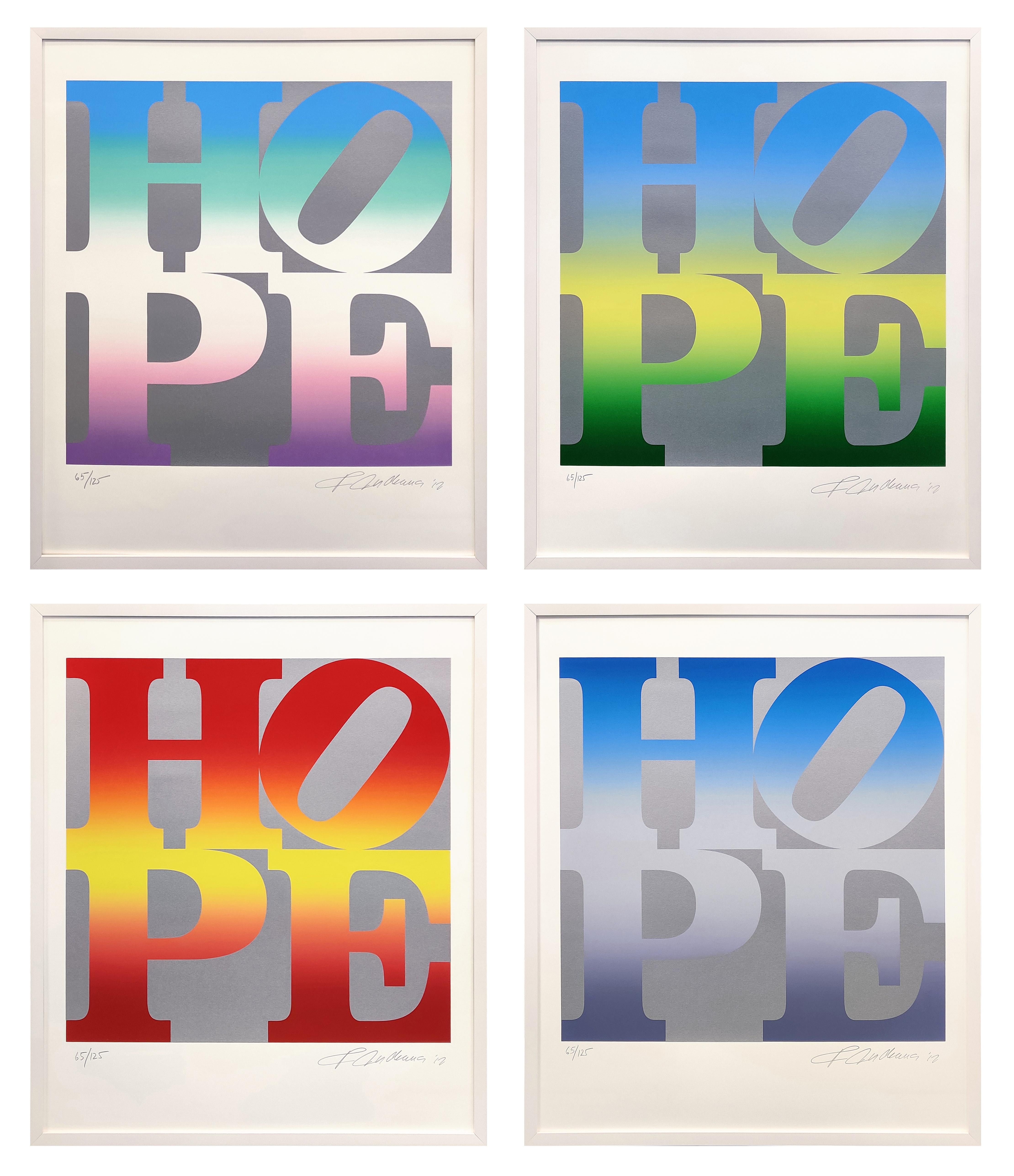 Robert Indiana Figurative Print - FOUR SEASONS OF HOPE PORTFOLIO (SILVER)