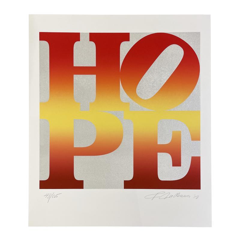 Autumn from The Four Seasons of Hope, Silver Edition (red/yellow) 48/100 - Print by Robert Indiana