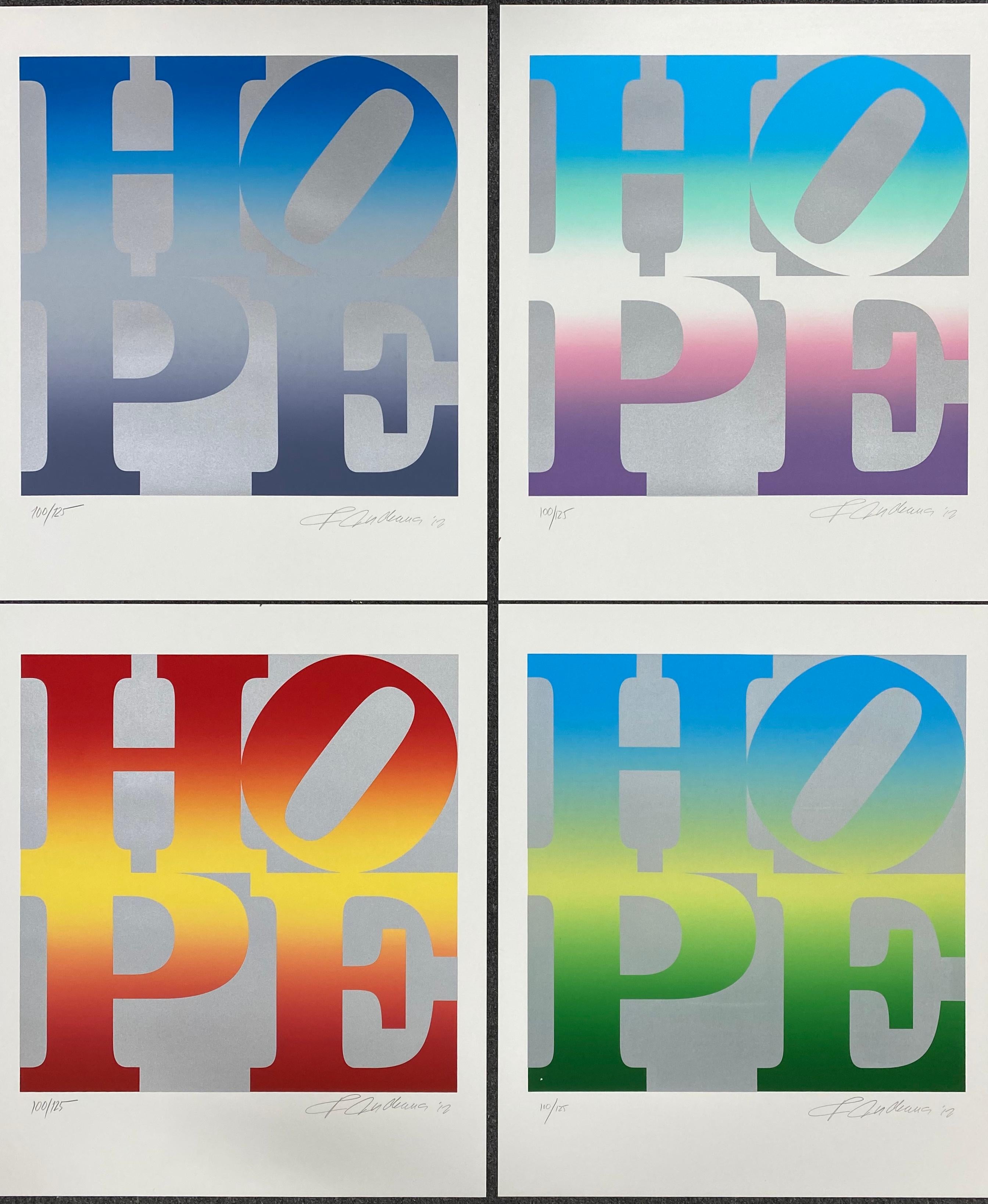 Robert Indiana Print - Four Seasons of Hope (Silver)