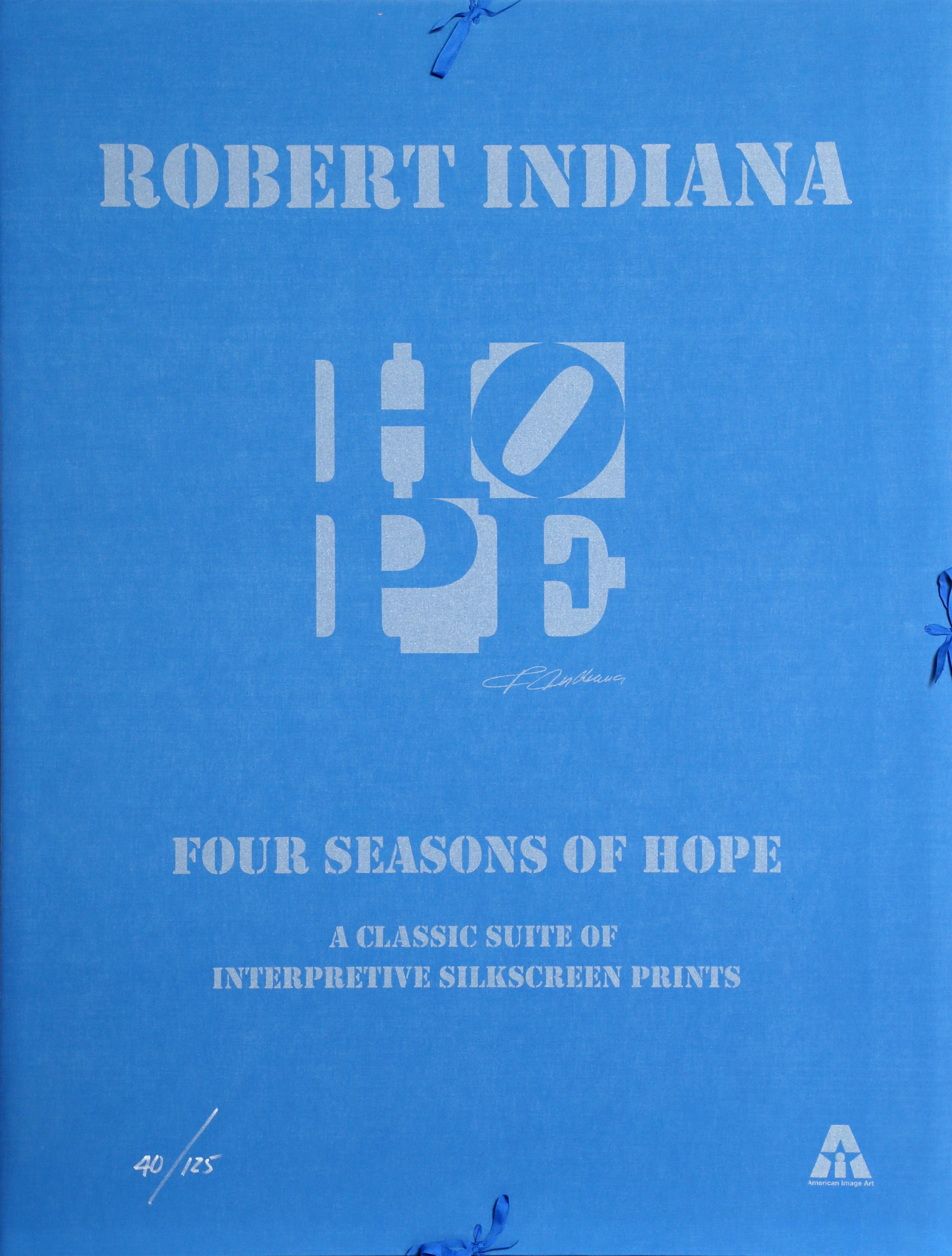 Vier Jahreszeiten von HOPE (Silber), Suite aus vier Siebdrucken von Robert Indiana im Angebot 1