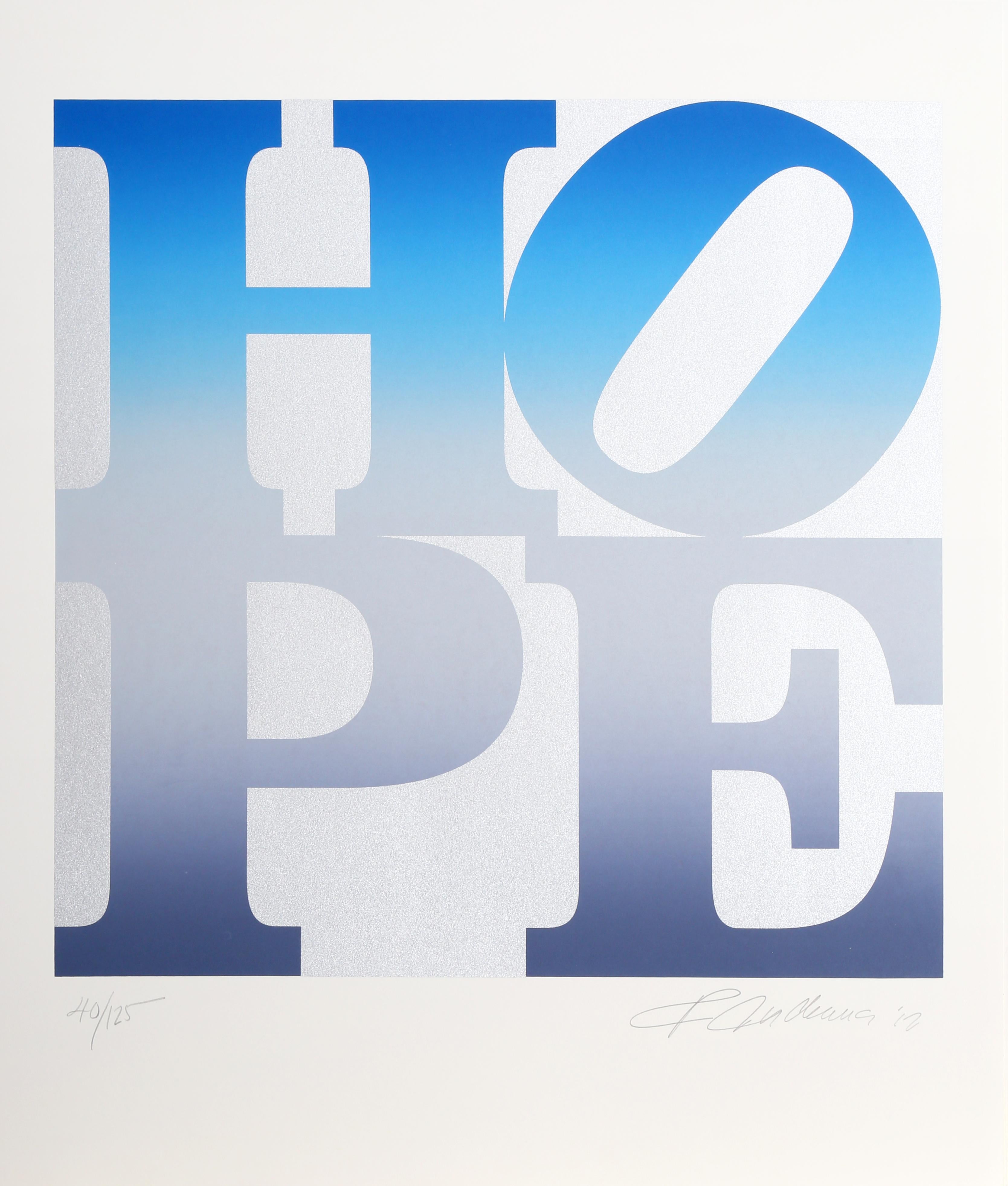 Four Seasons of HOPE (Silver), Suite of Four Silkscreens by Robert Indiana For Sale 1