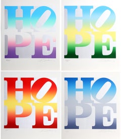 Four Seasons of HOPE (Silver), Suite of Four Silkscreens by Robert Indiana