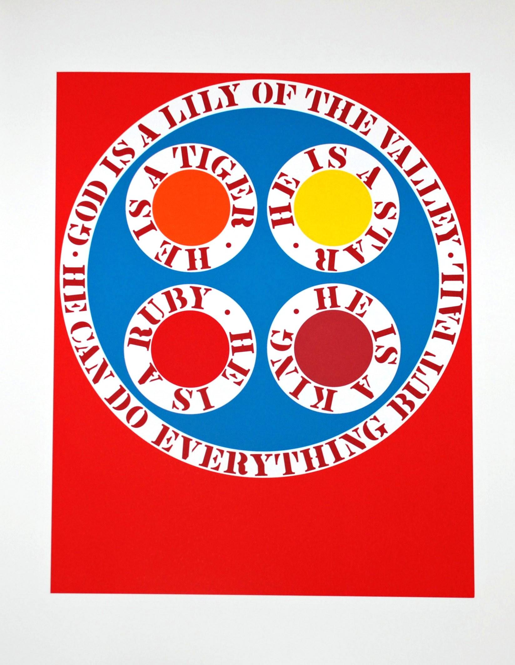 Robert Indiana Abstract Print - God is Lily of the Valley