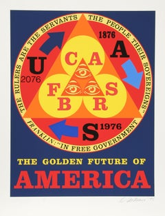Golden Future of America, Pop Art Silkscreen by Robert Indiana
